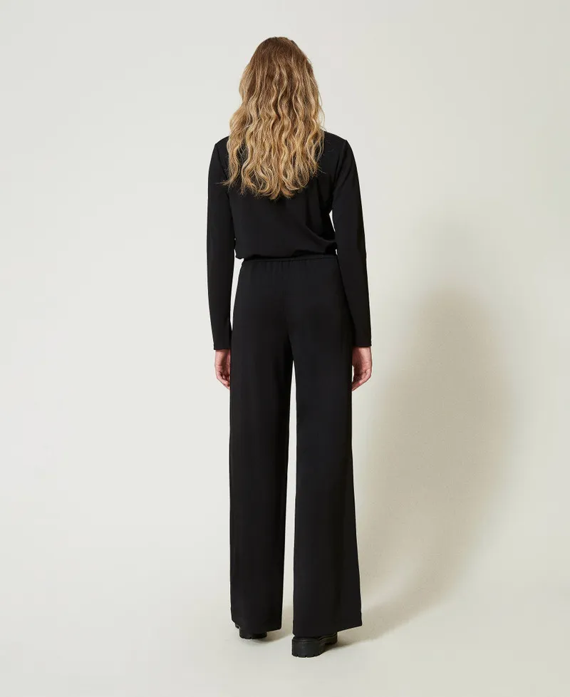 Pantaloni a palazzo in jersey crêpe