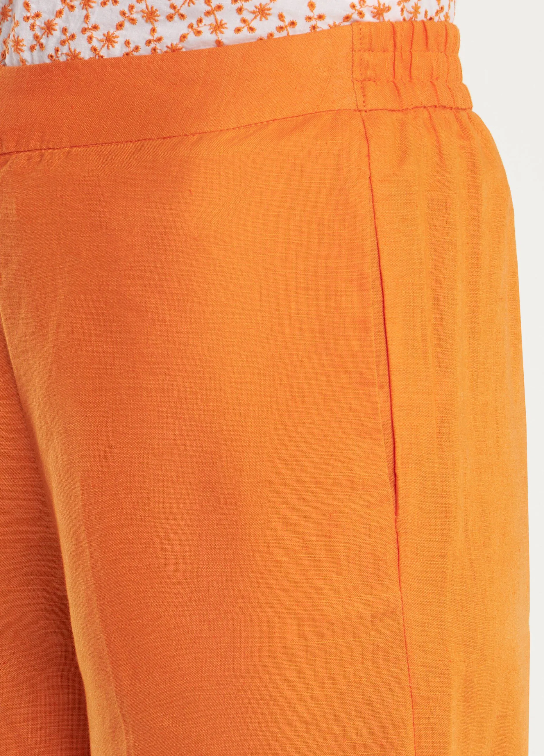 Pantaloni a palazzo in misto lino donna