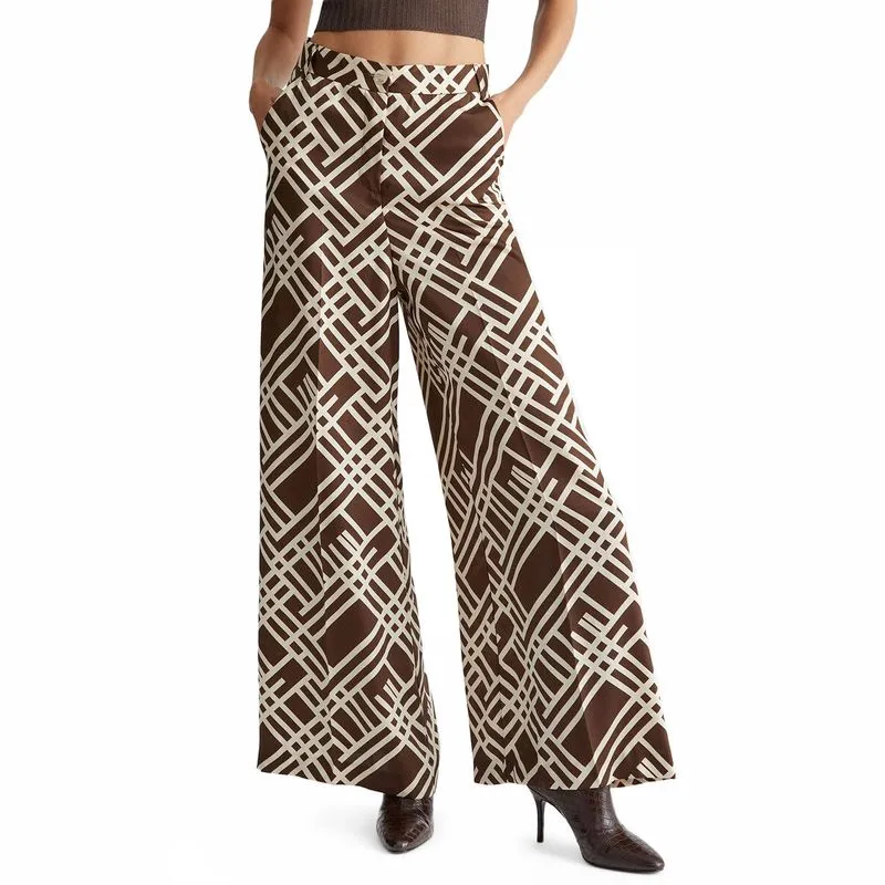 Pantaloni a palazzo in twill stampato 