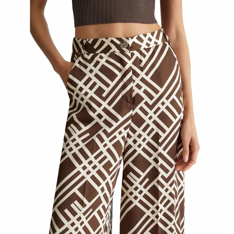 Pantaloni a palazzo in twill stampato 