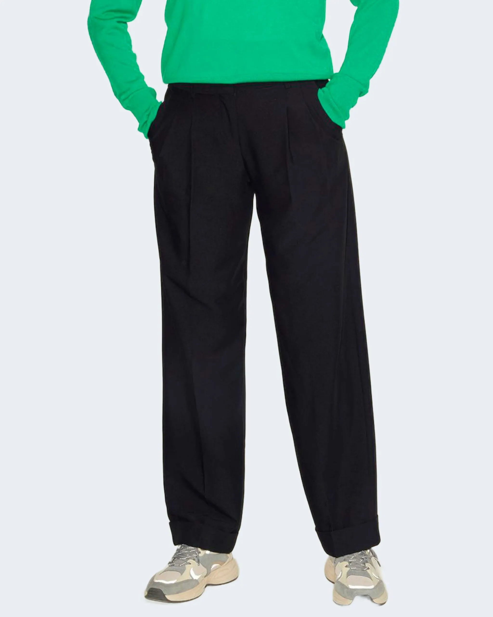 Pantaloni a palazzo JJXX jxmary regular pleated mw pant noos Nero