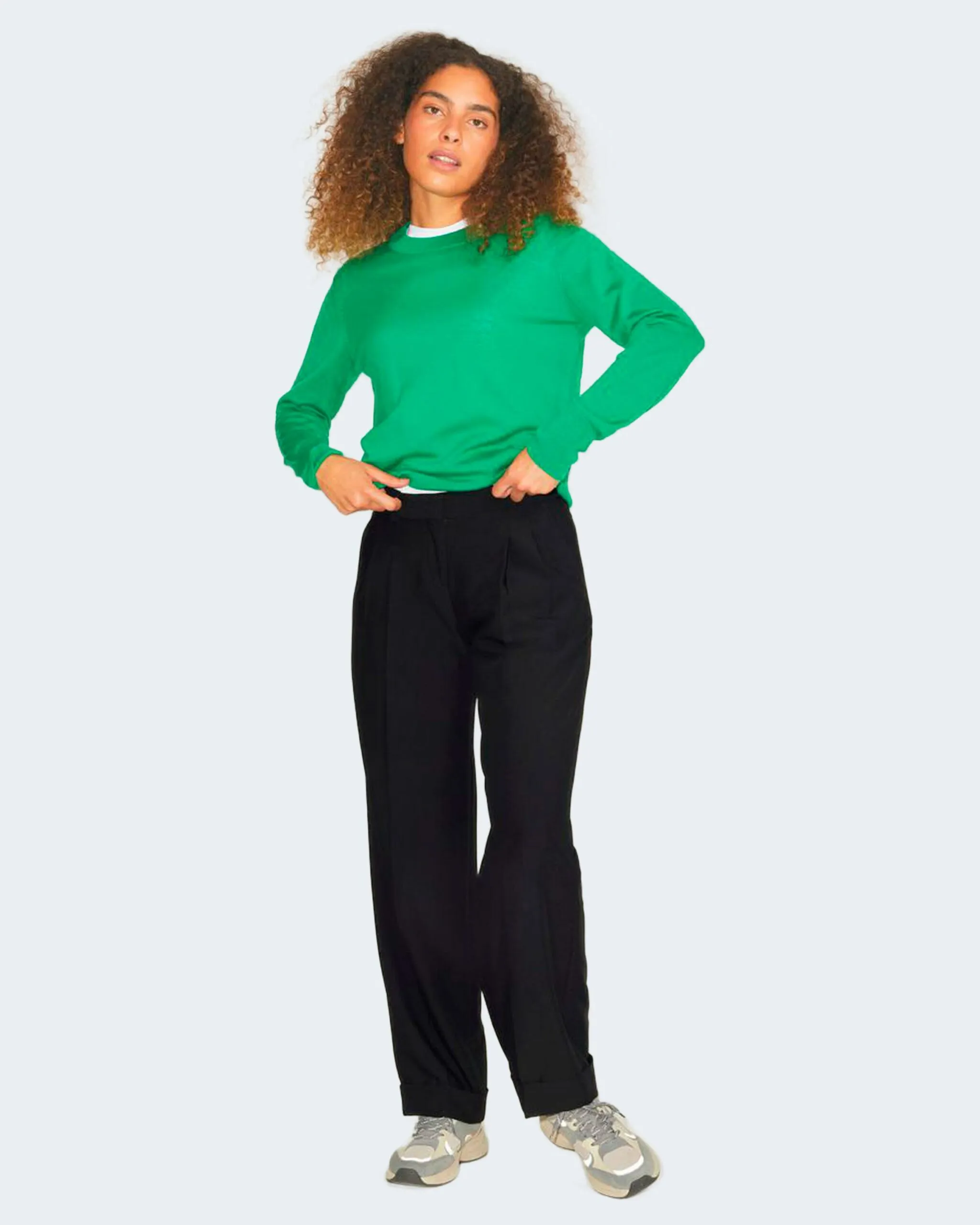 Pantaloni a palazzo JJXX jxmary regular pleated mw pant noos Nero