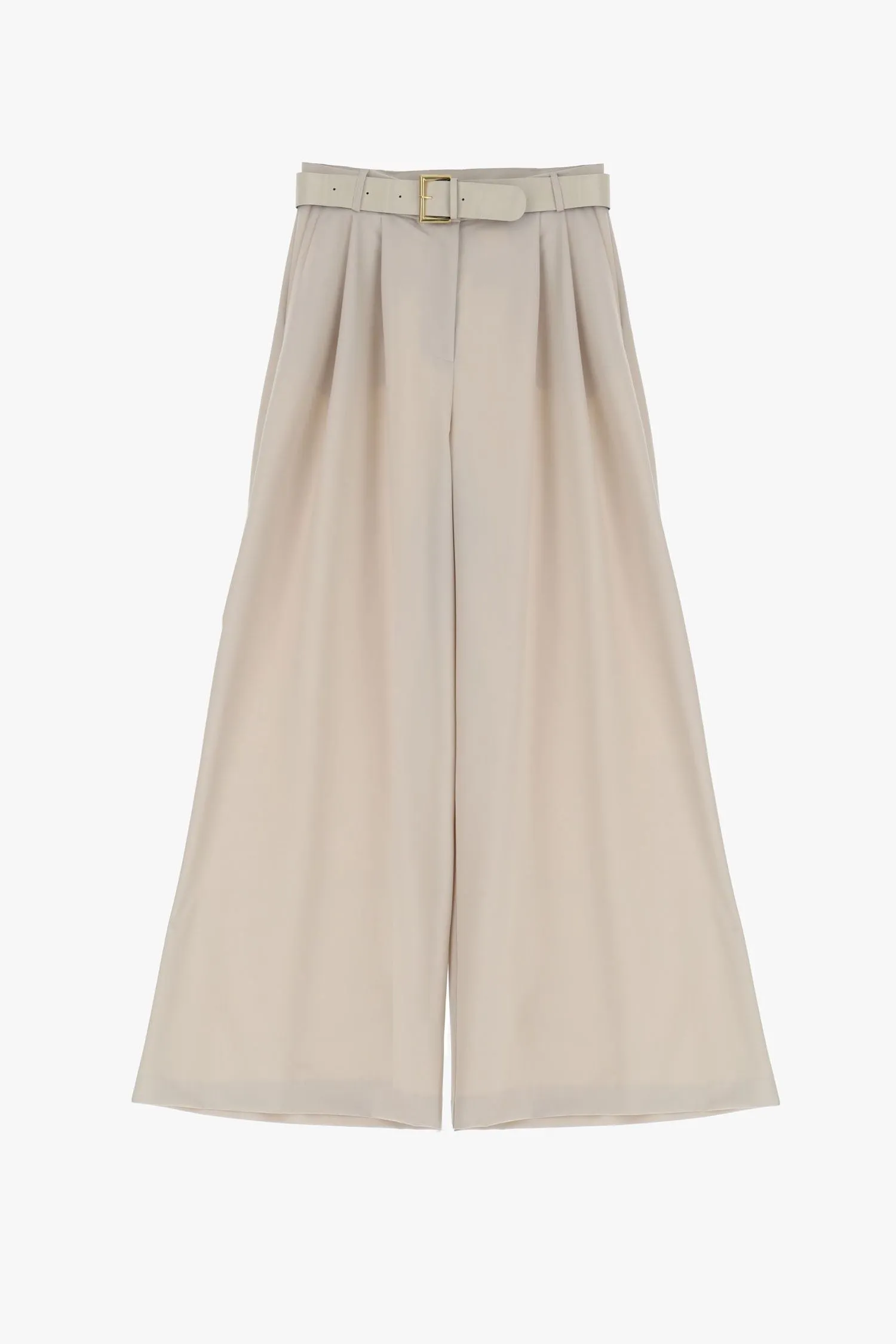 Pantaloni a palazzo monocolour con piega stirata e cintura IMPERIAL.