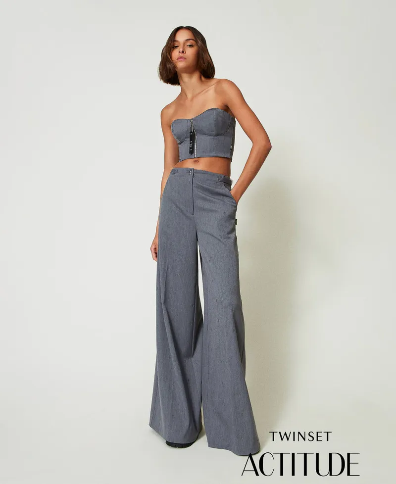 Pantaloni a palazzo MYFO con ricamo