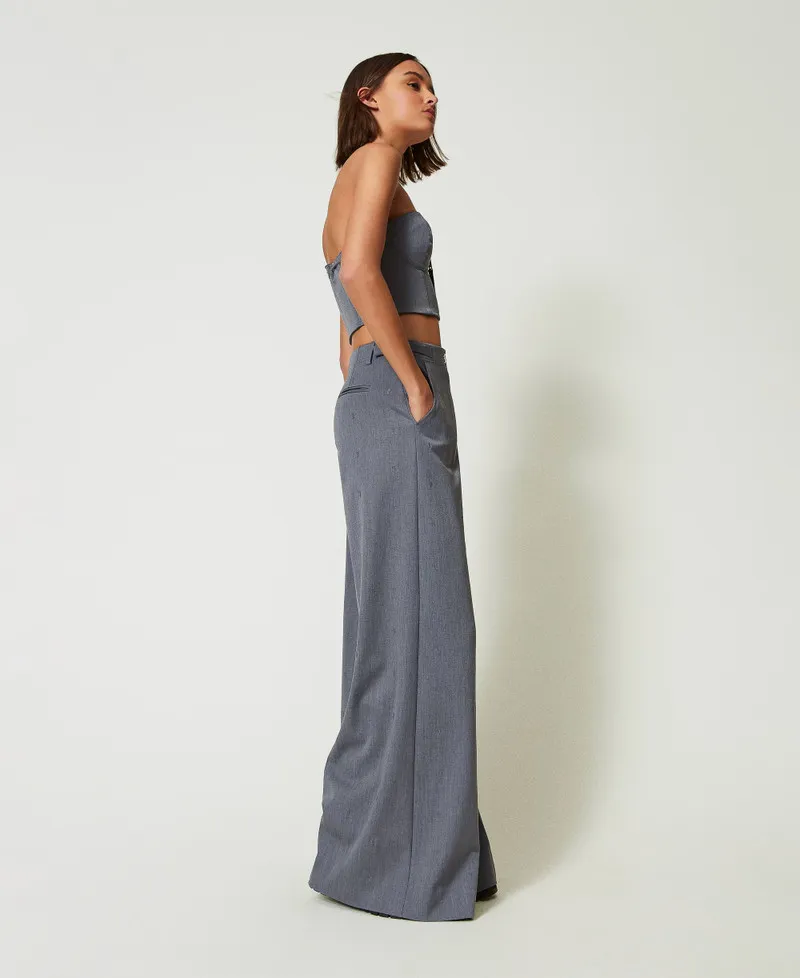 Pantaloni a palazzo MYFO con ricamo