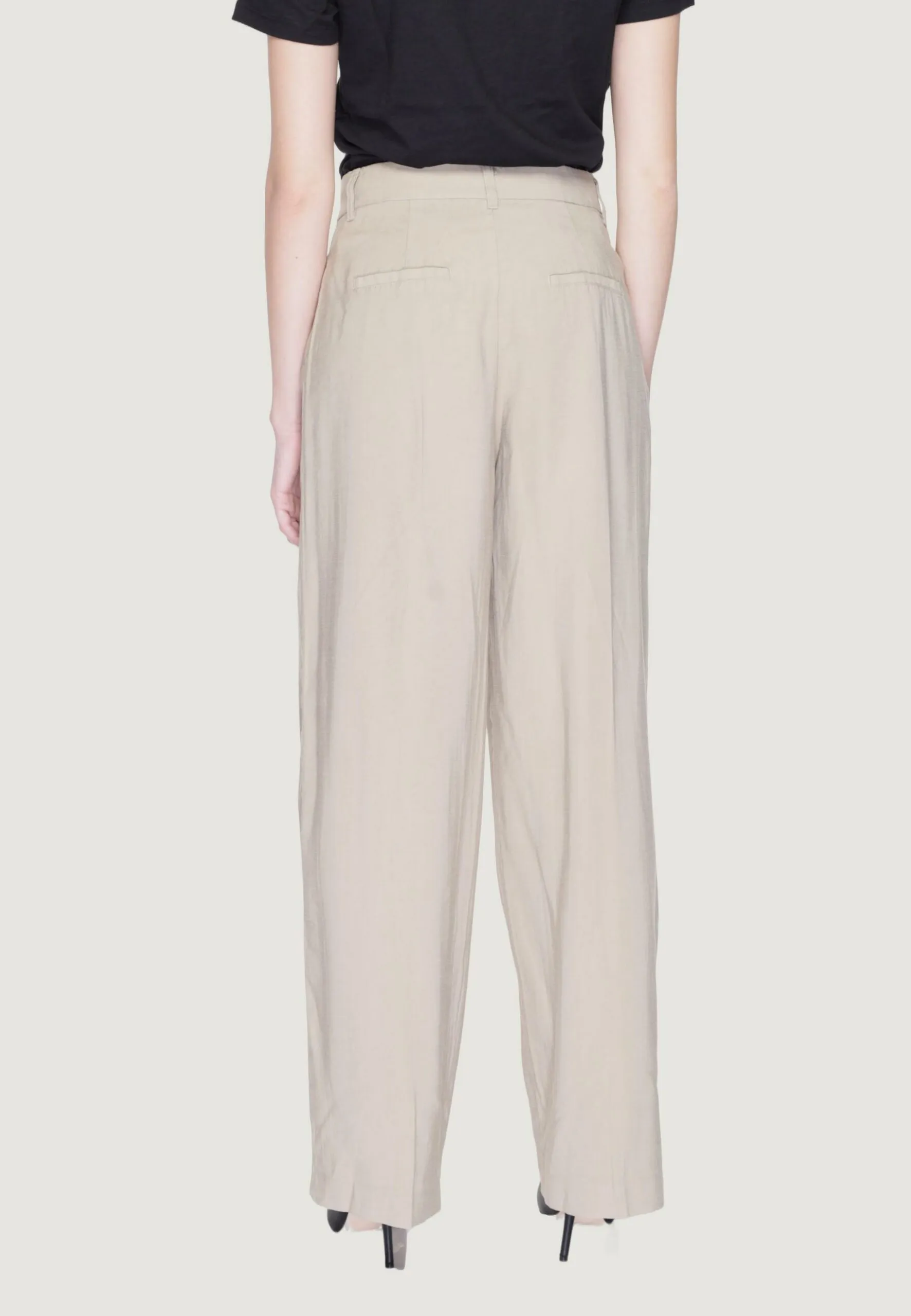 Pantaloni a palazzo Only Onlaris Life Hw Wide Tlr Beige scuro