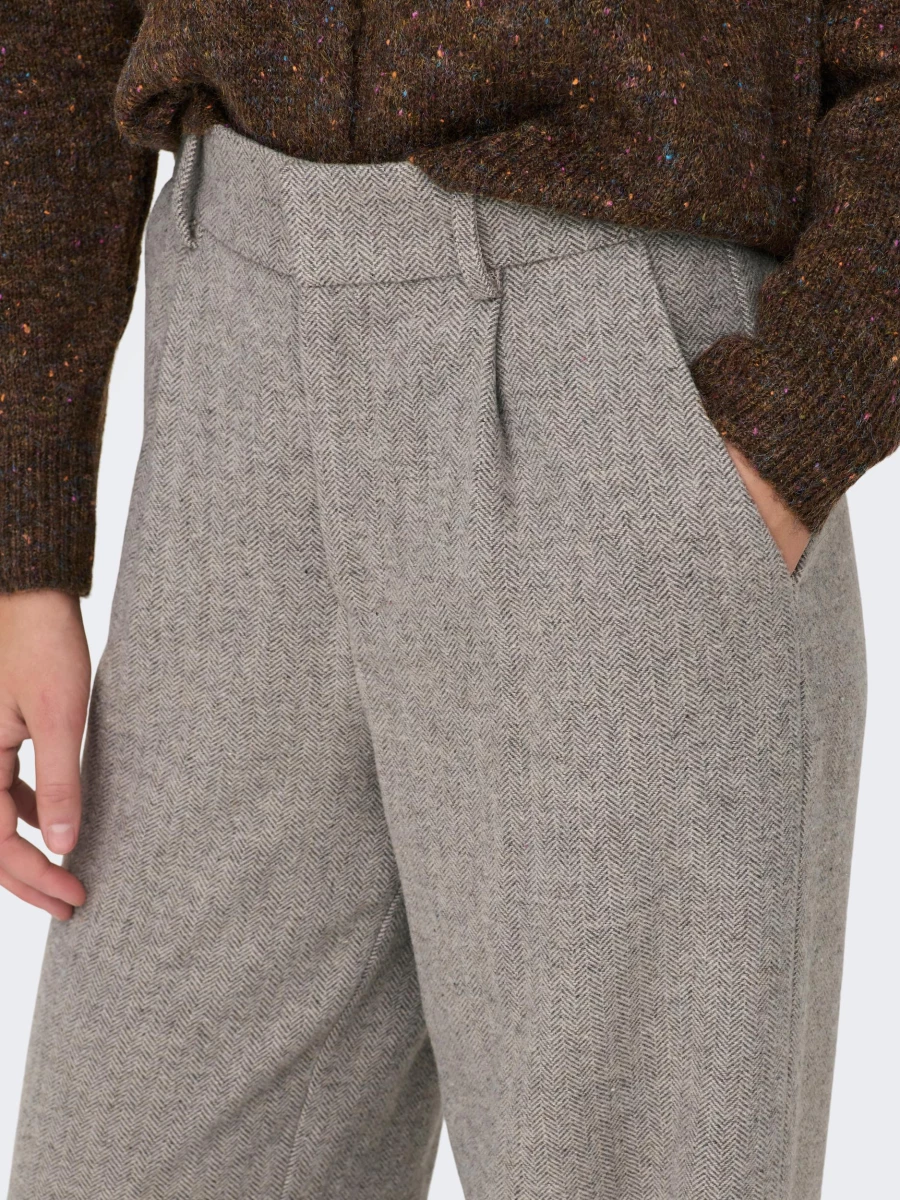 Pantaloni a palazzo Only onlcora hw hb wide pant tlr rpt Grigio Chiaro