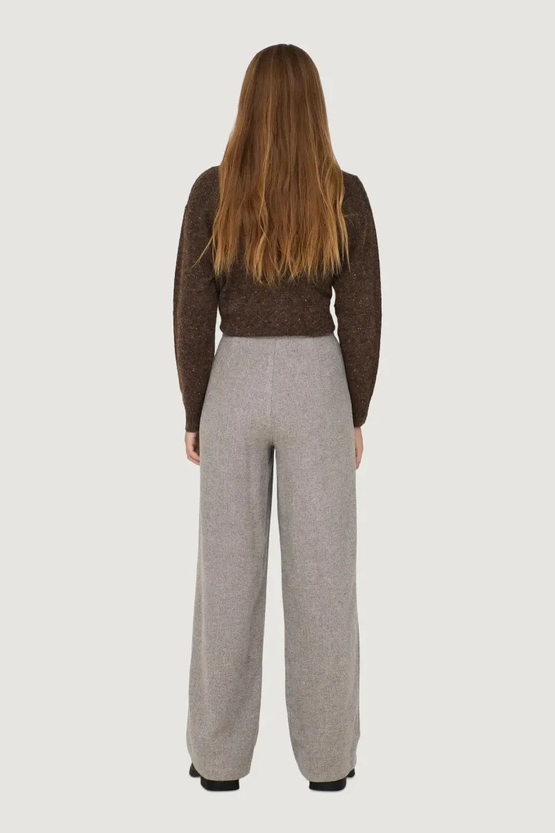 Pantaloni a palazzo Only onlcora hw hb wide pant tlr rpt Grigio Chiaro
