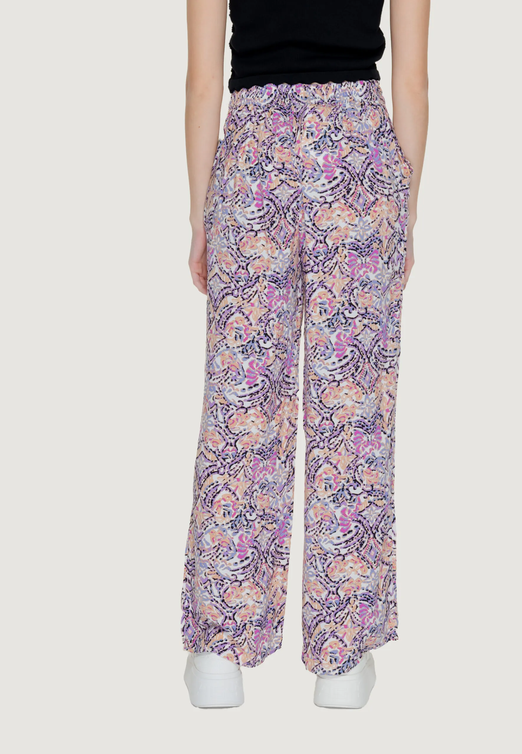 Pantaloni a palazzo Only Onlnova Life Vis Aop Lilla