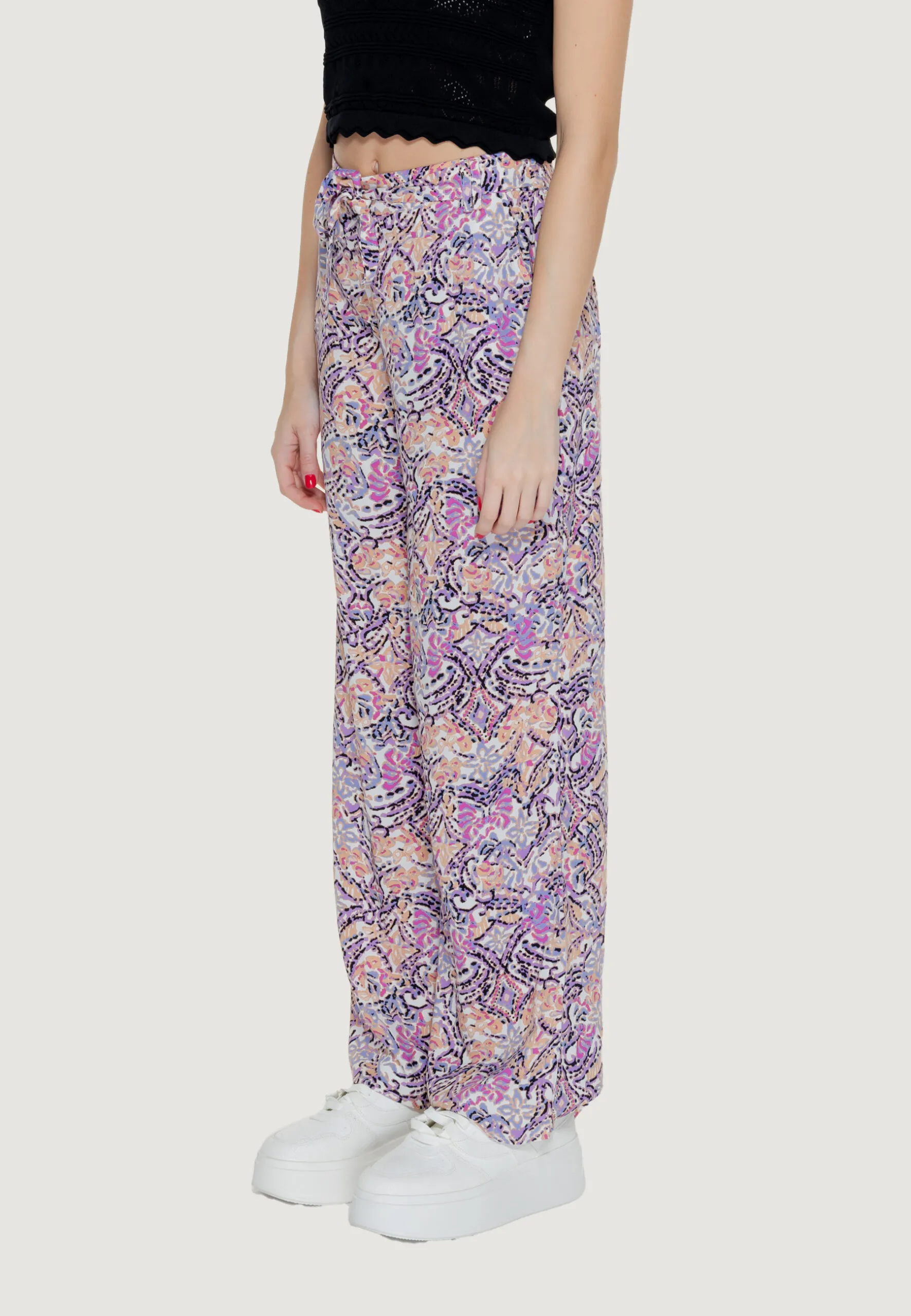 Pantaloni a palazzo Only Onlnova Life Vis Aop Lilla