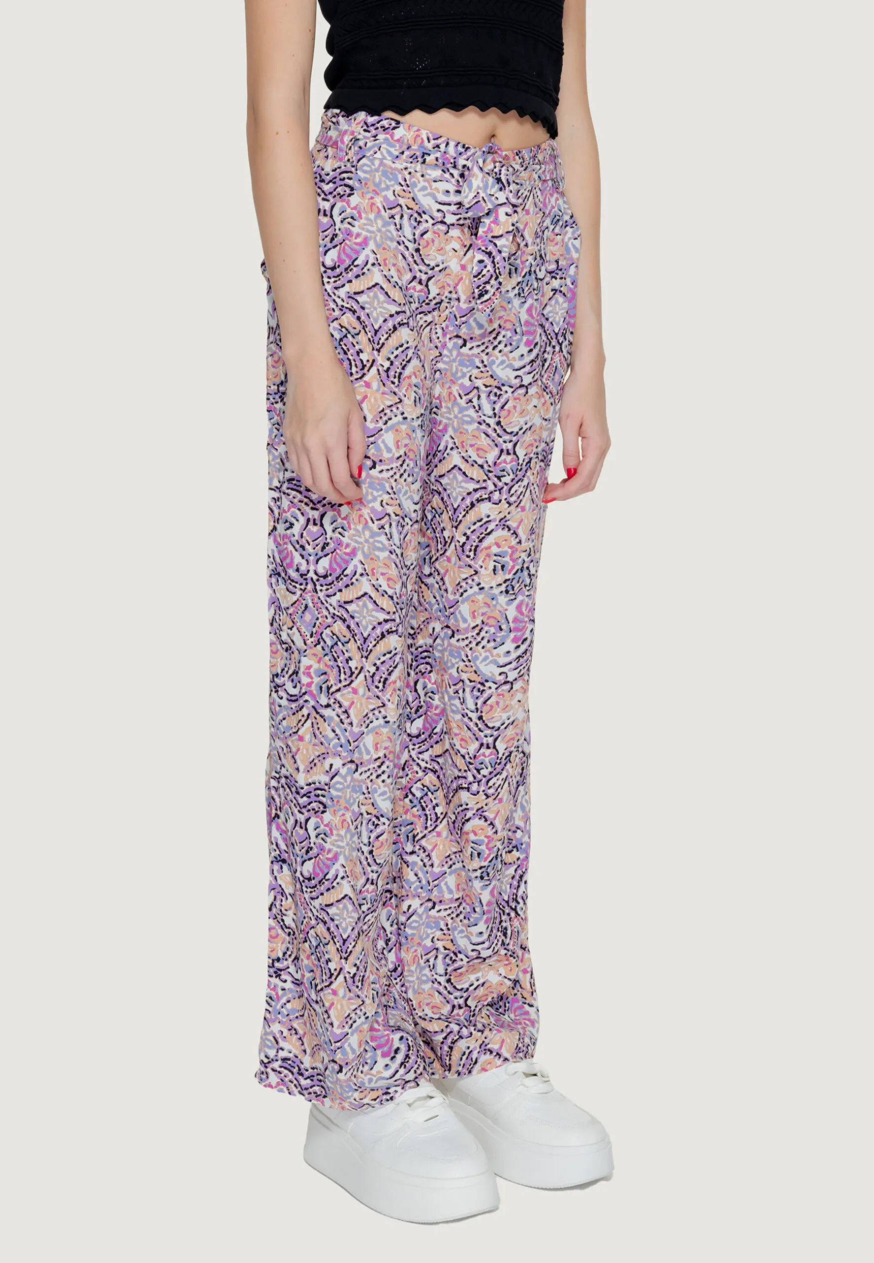 Pantaloni a palazzo Only Onlnova Life Vis Aop Lilla