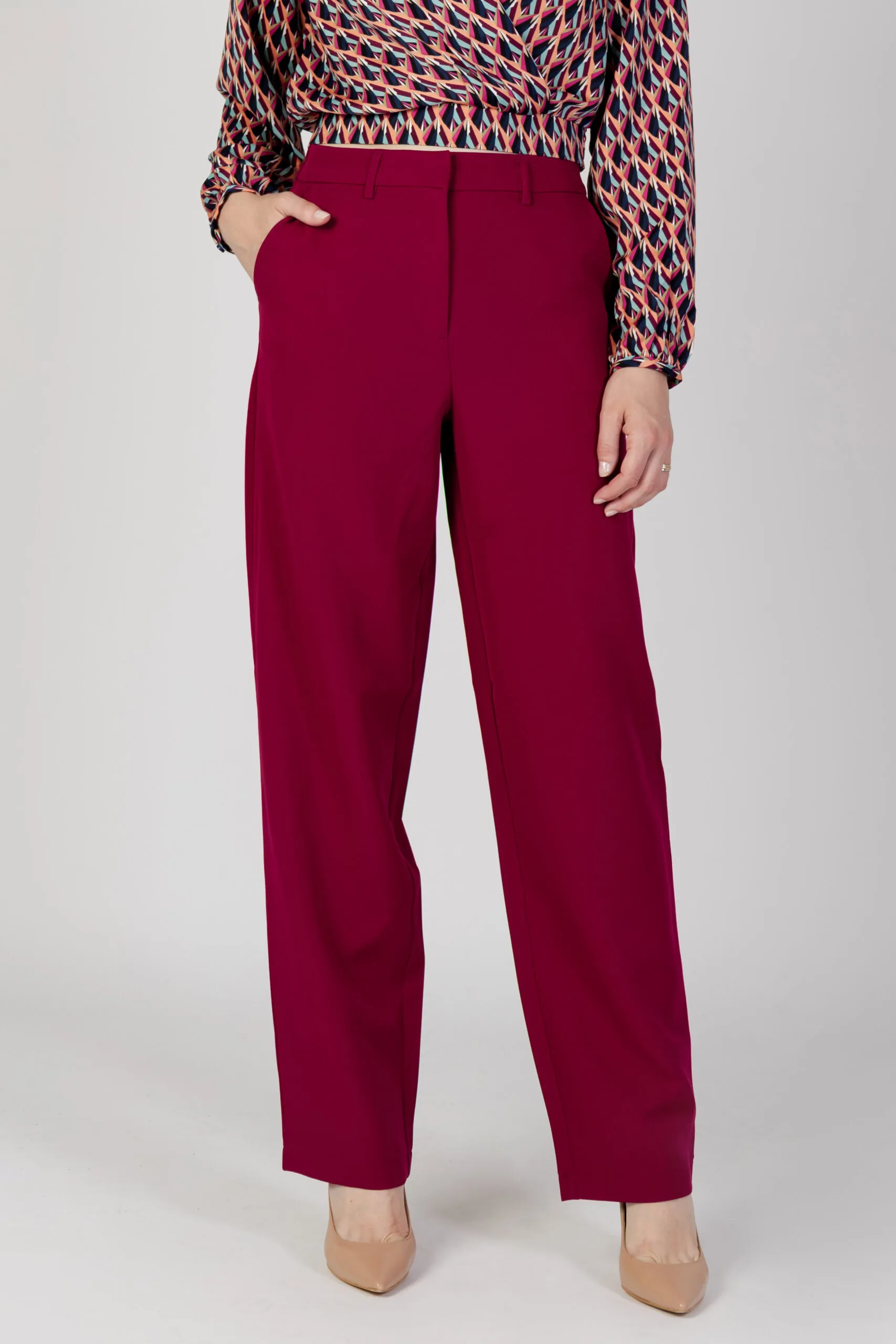 Pantaloni a palazzo Vila Clothes vikamma hw pant noos Bordeaux