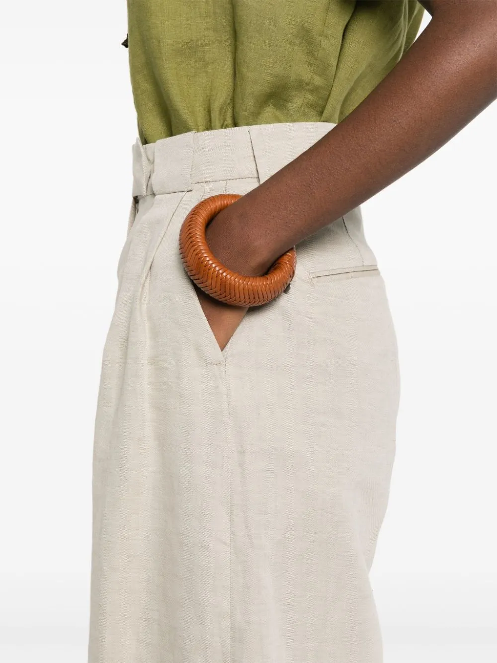 Pantaloni Audrey crop in beige - donna
