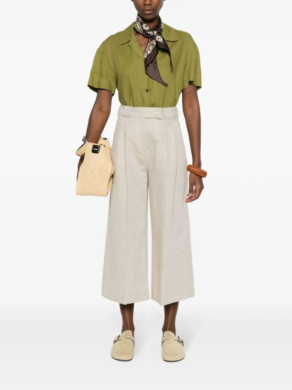 Pantaloni Audrey crop in beige - donna
