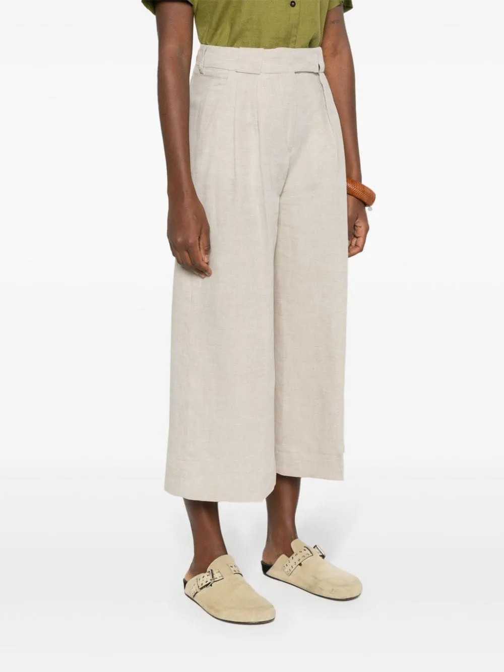Pantaloni Audrey crop in beige - donna