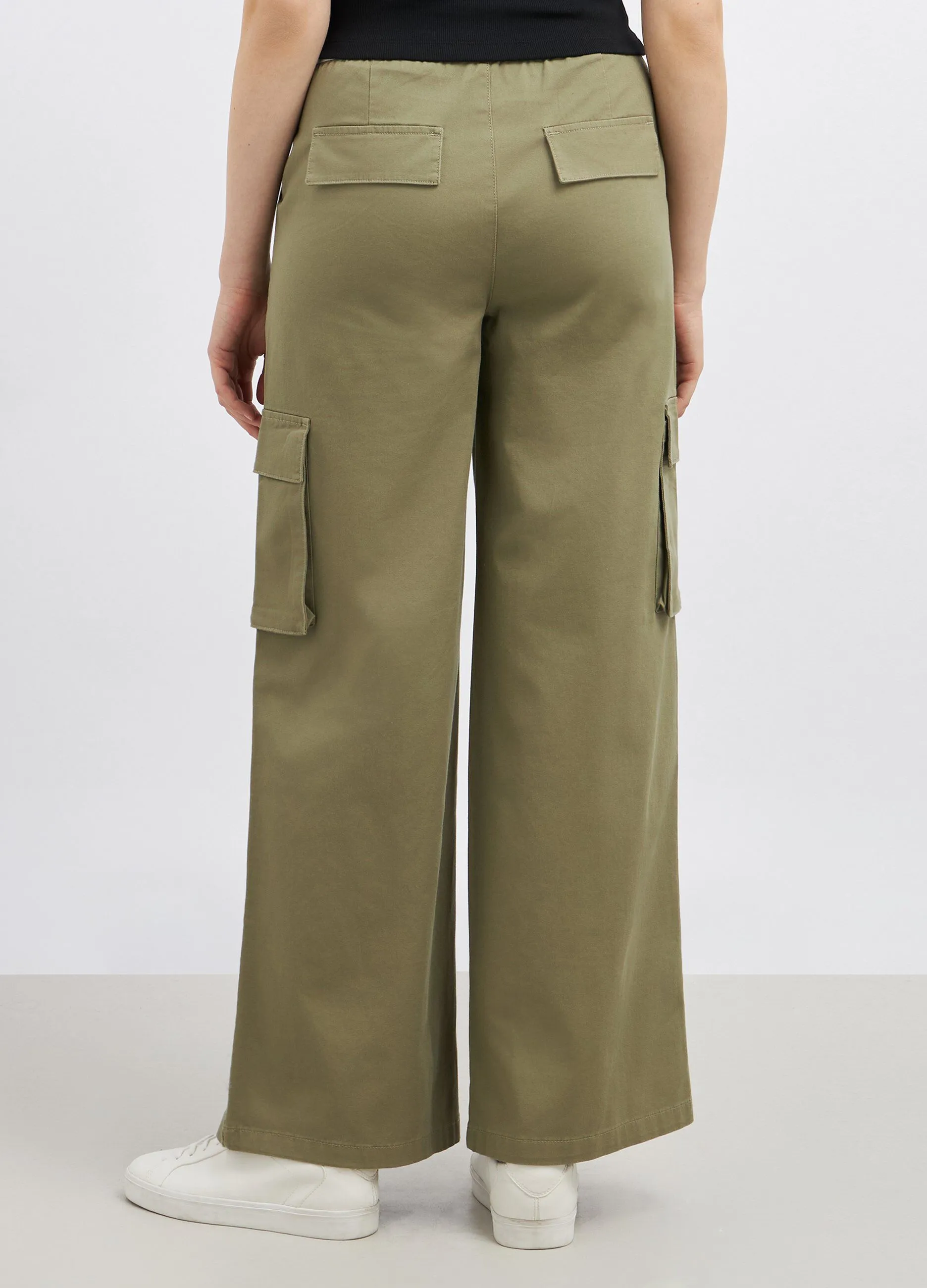 Pantaloni cargo in cotone stretch donna