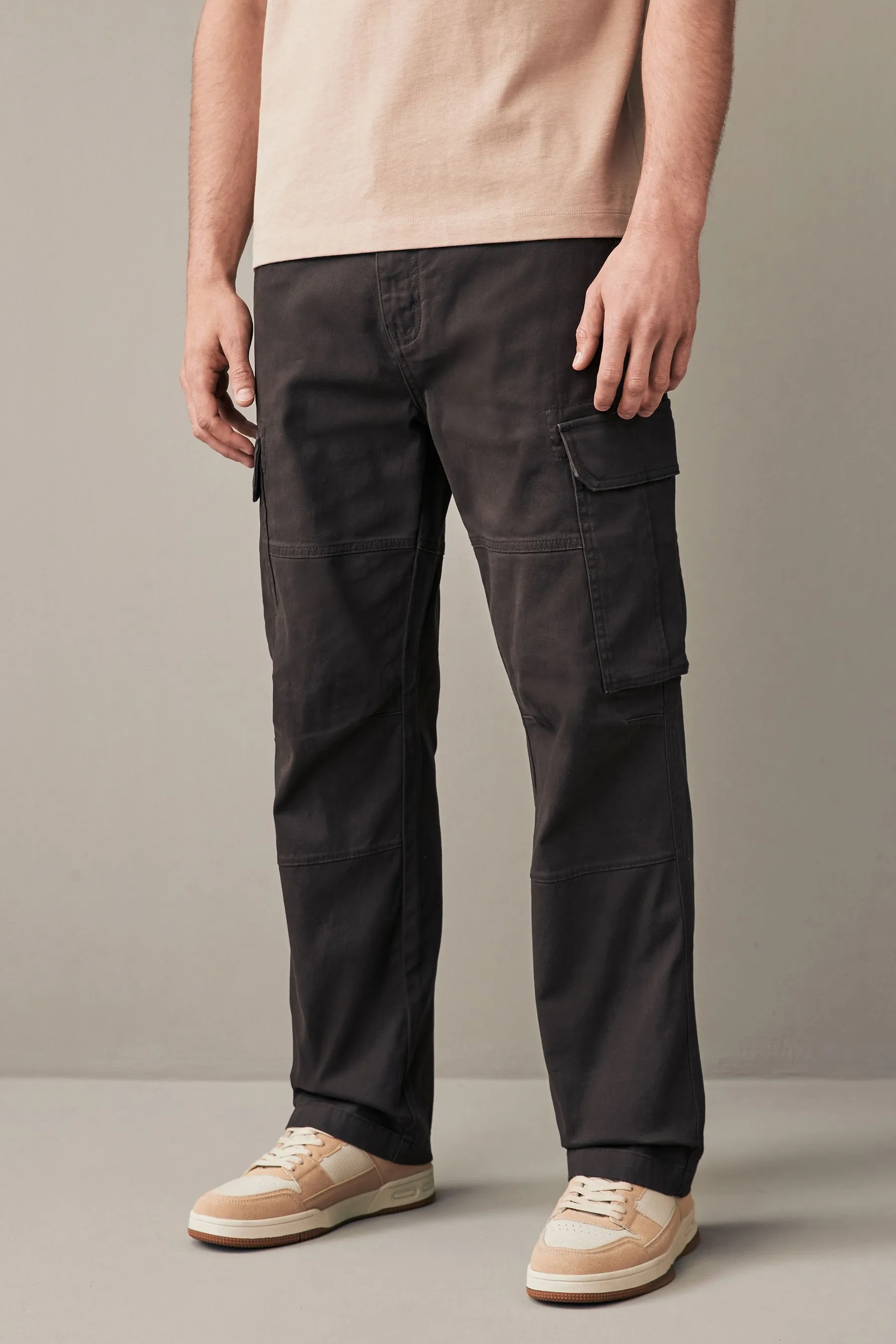 Pantaloni cargo stretch in cotone