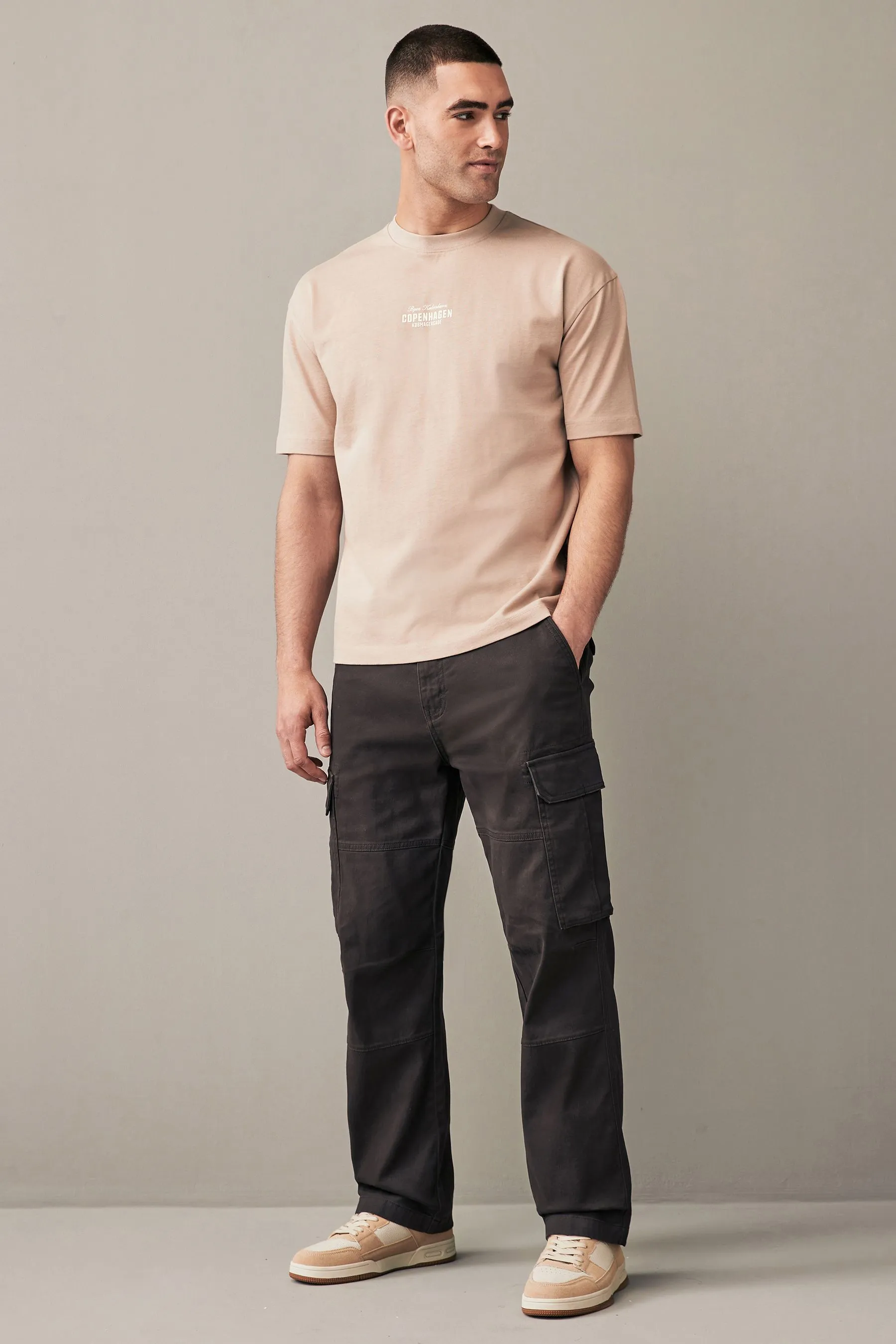 Pantaloni cargo stretch in cotone