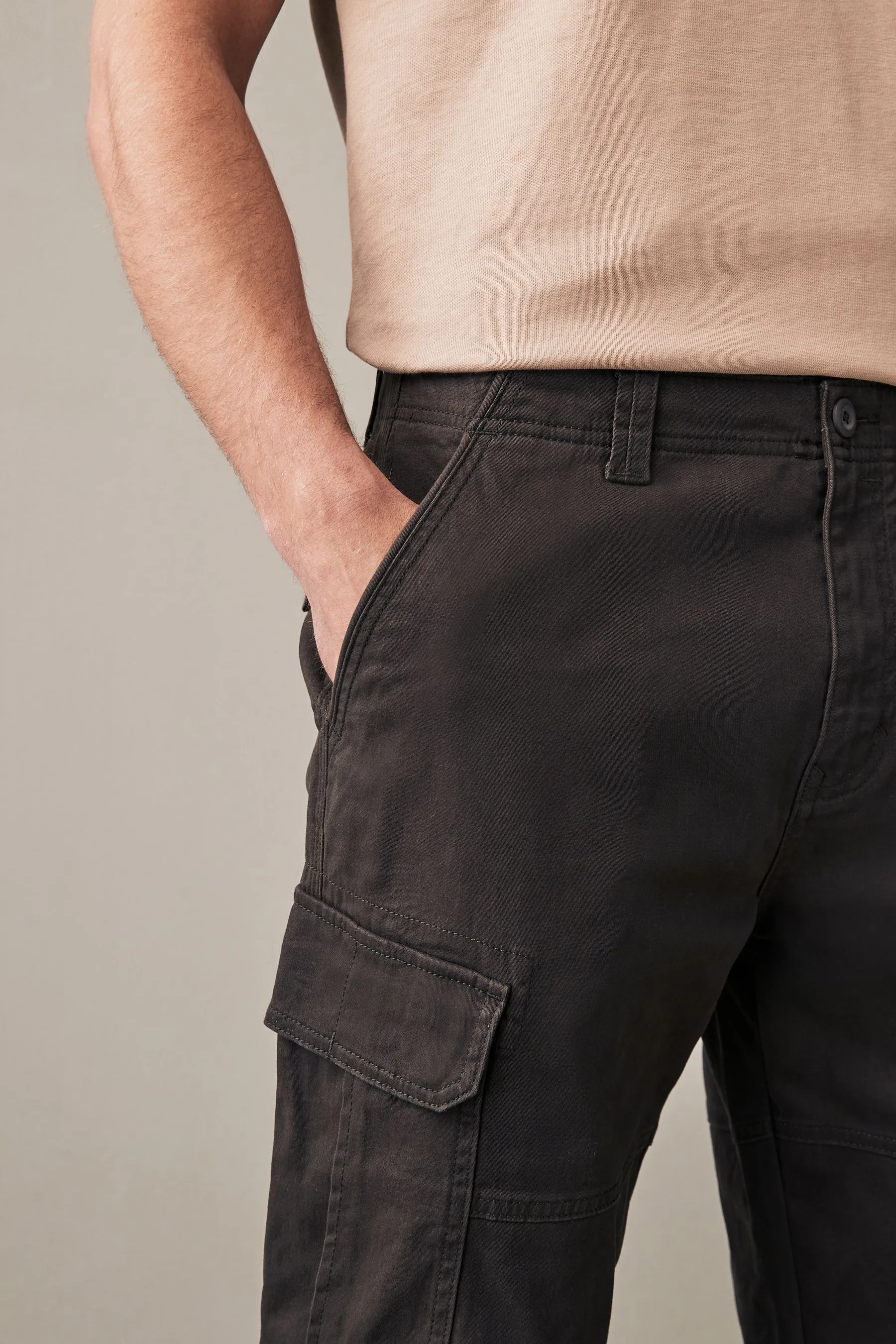 Pantaloni cargo stretch in cotone