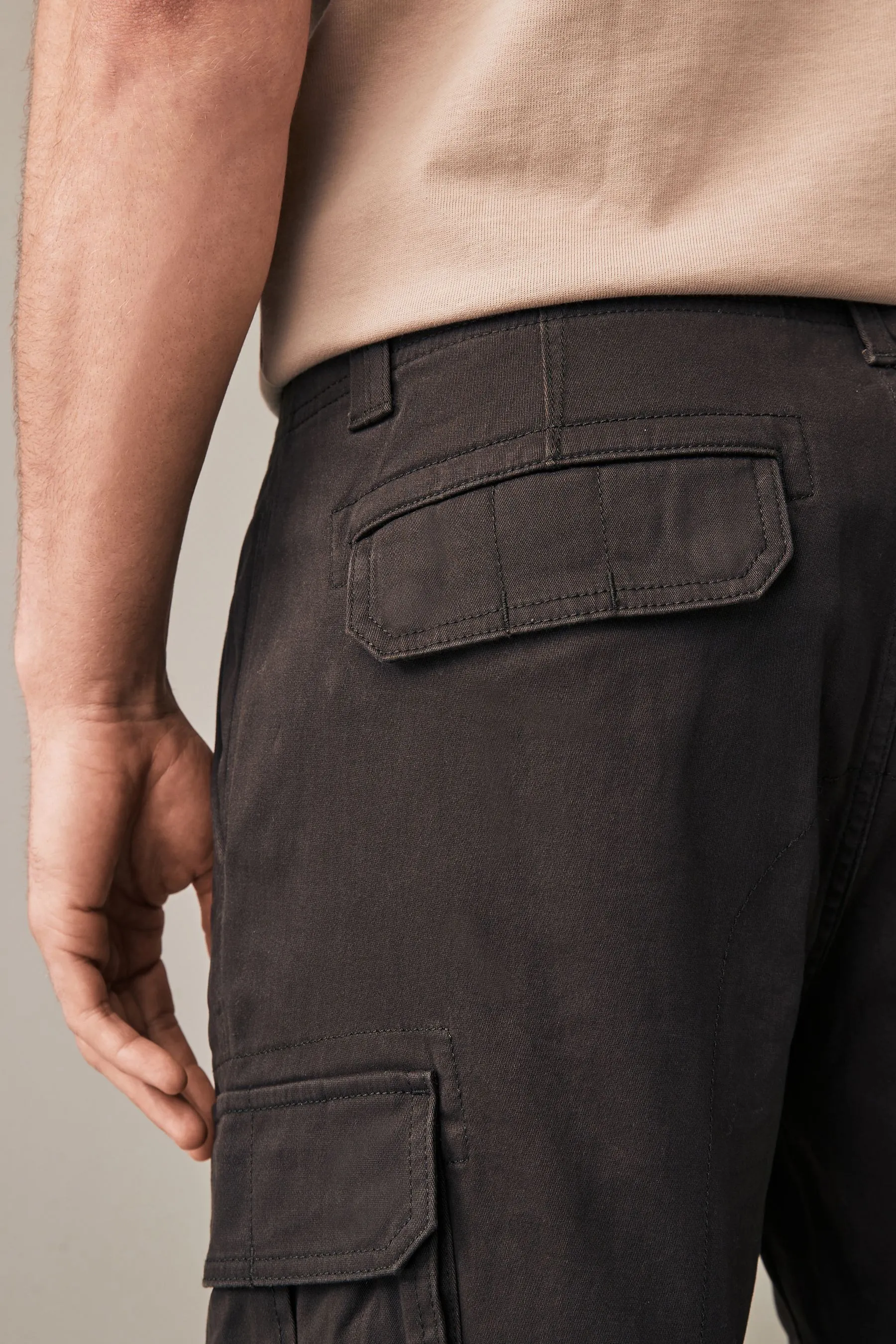 Pantaloni cargo stretch in cotone