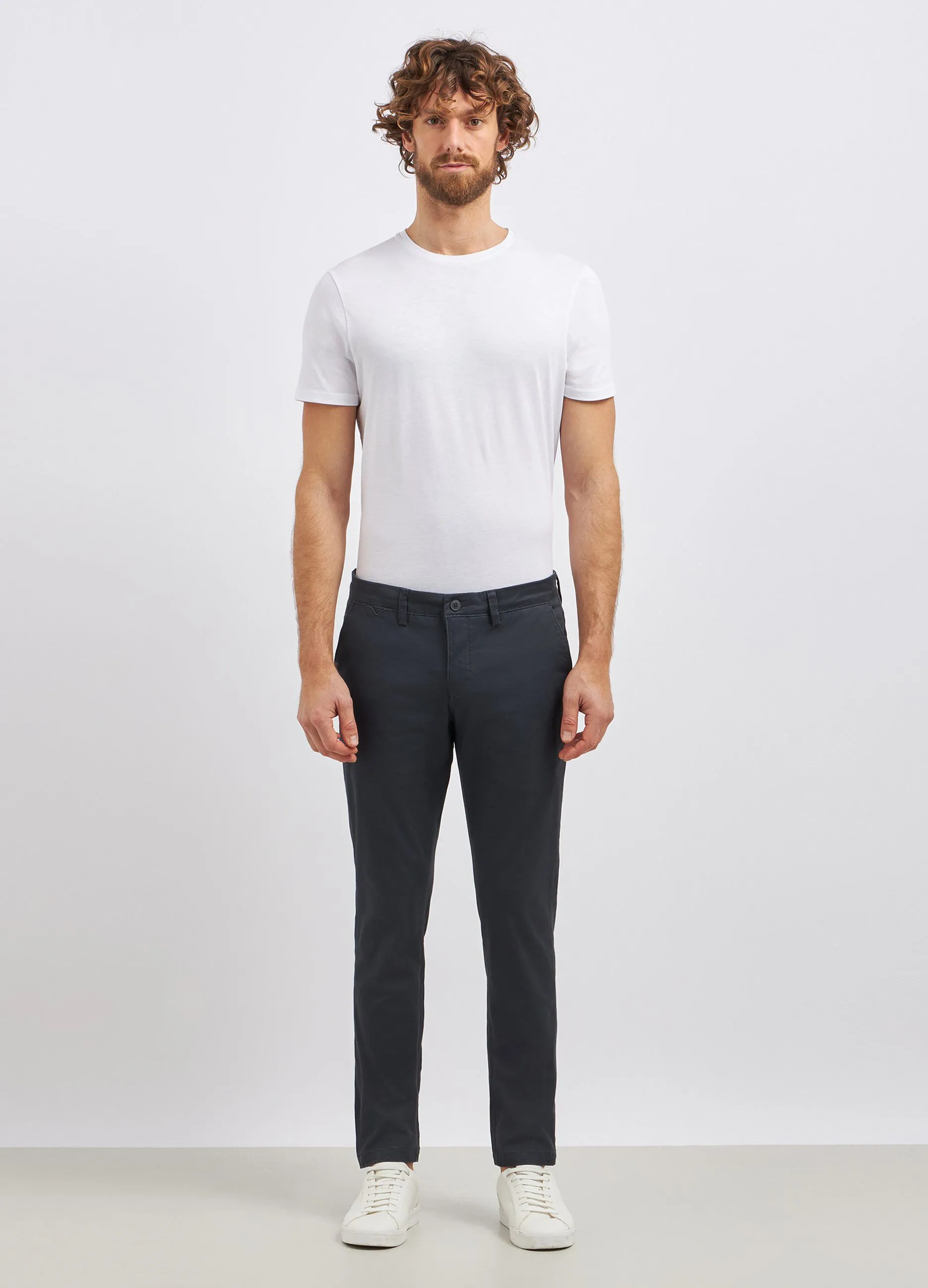 Pantaloni chino in cotone stretch uomo
