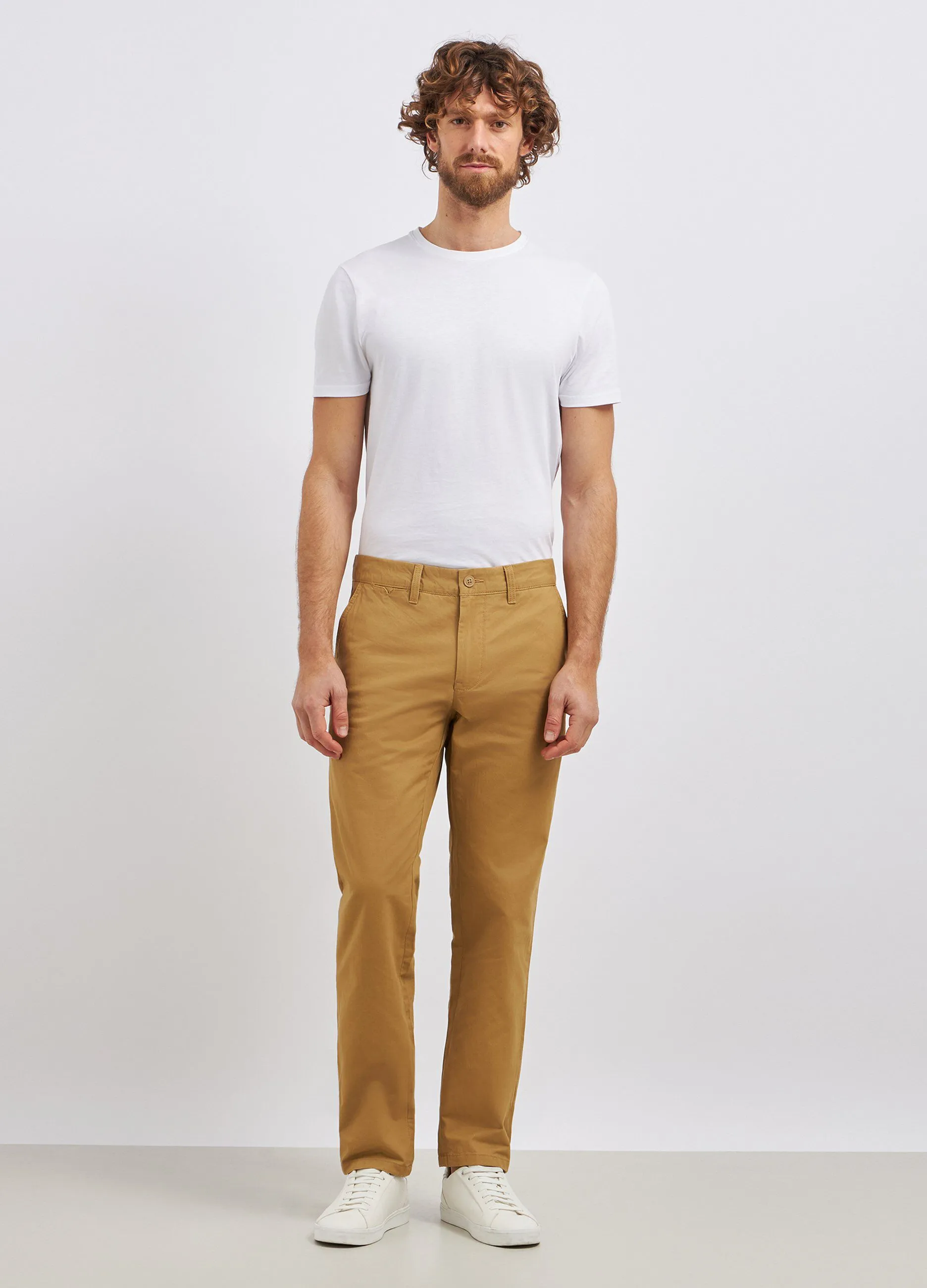 Pantaloni chino in puro cotone uomo