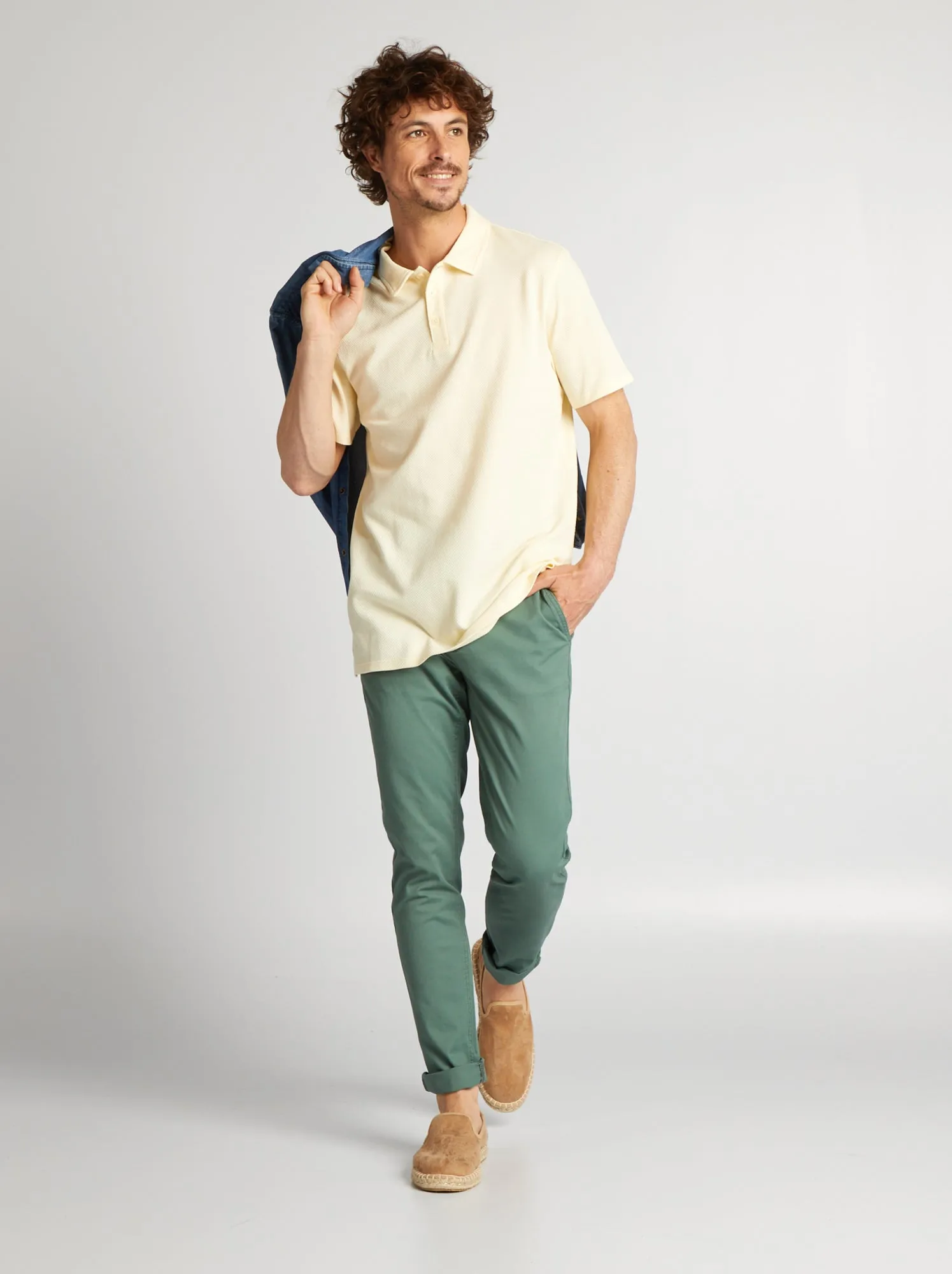 Pantaloni chino skinny stretch - L32 - VERDE