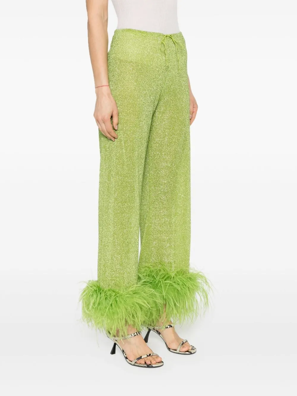 Pantaloni con decorazione Lumiere in verde - donna