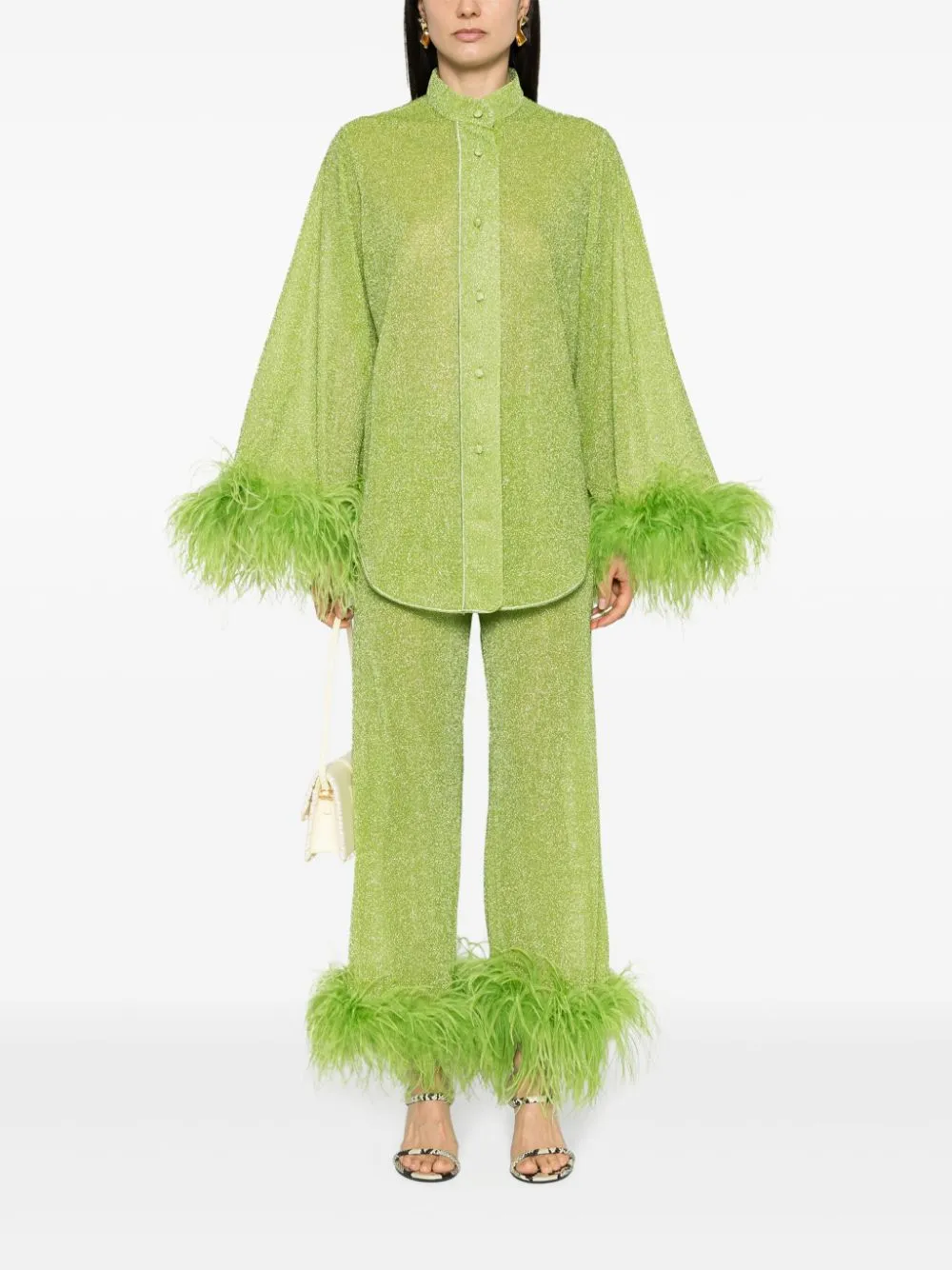 Pantaloni con decorazione Lumiere in verde - donna