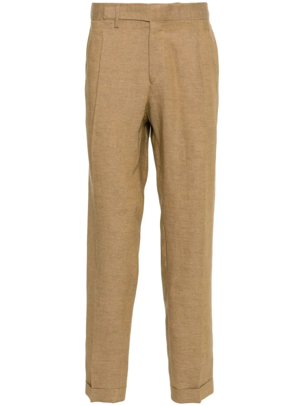 Pantaloni con pieghe in marrone - uomo