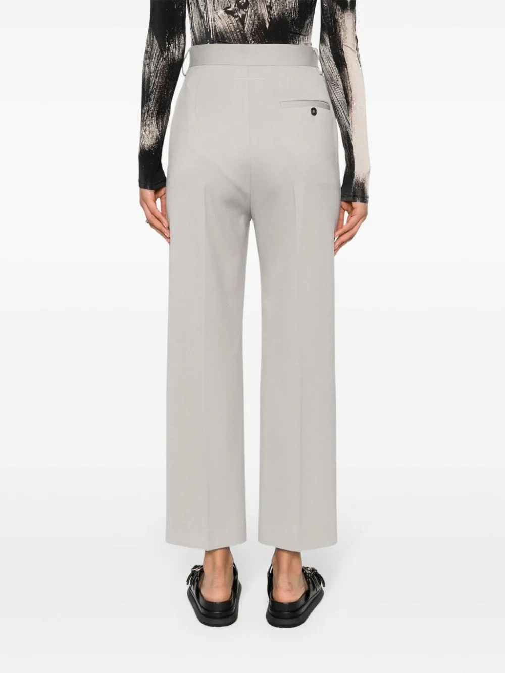 Pantaloni crop con cucitura in grigio - donna