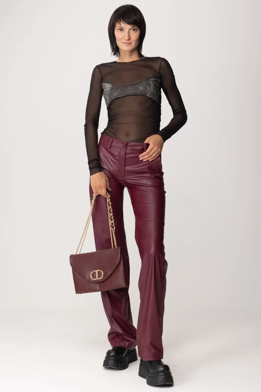 Pantaloni gamba dritta in ecopelle Biba WINO