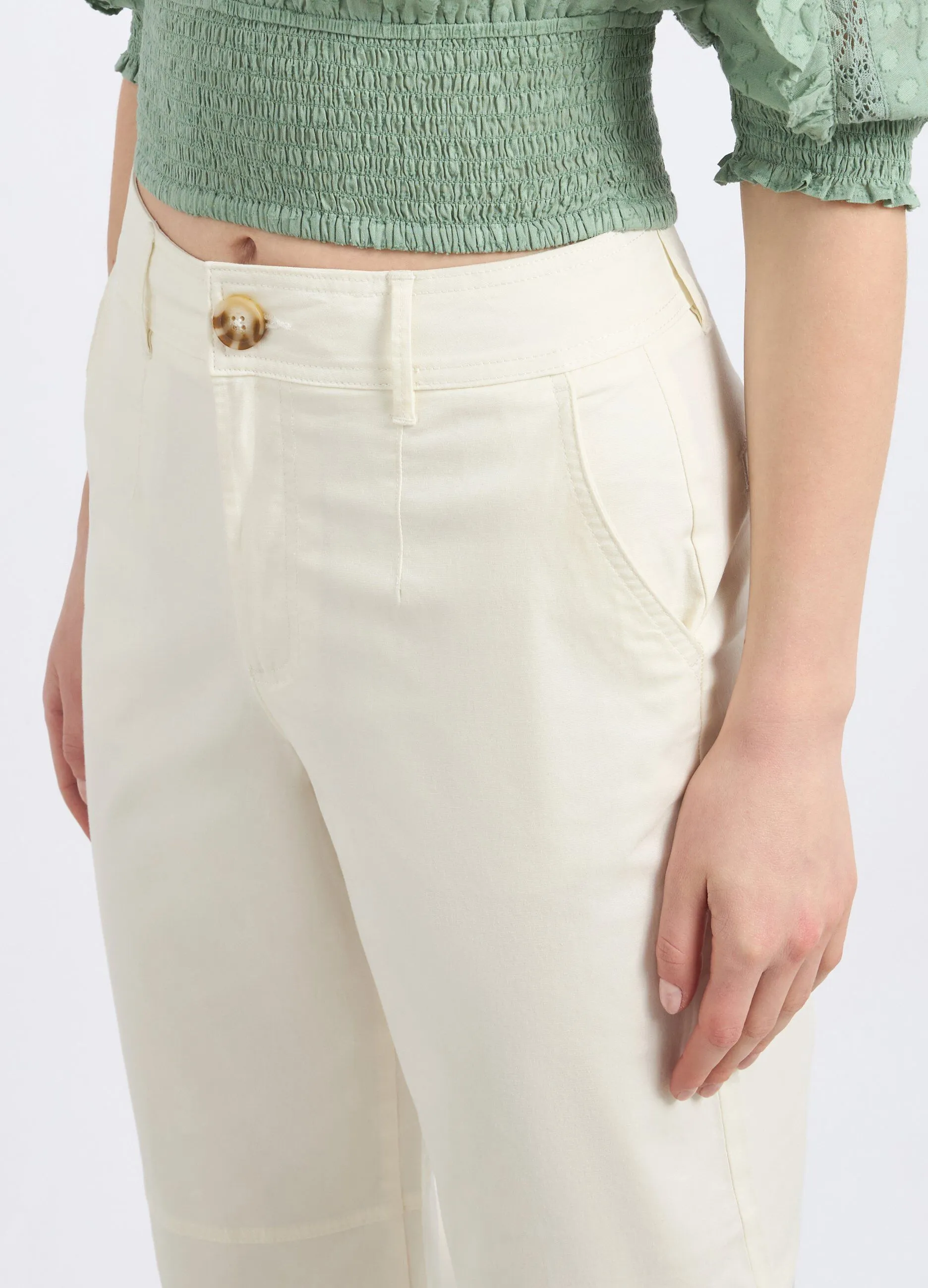 Pantaloni in cotone stretch donna