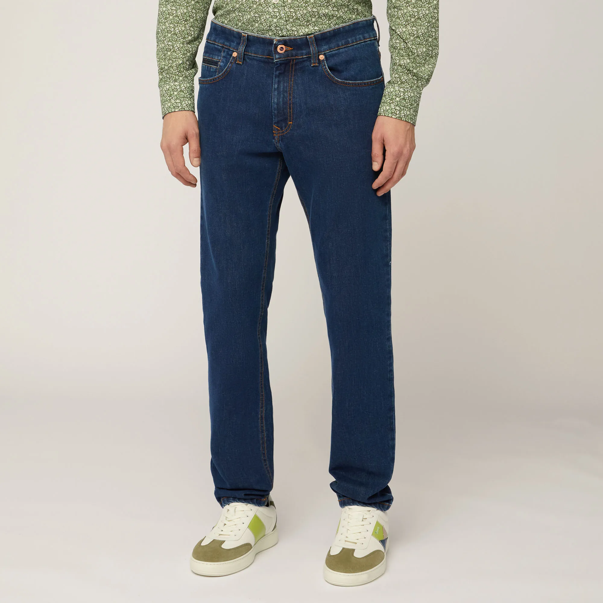 Pantaloni In Denim Con Inserti