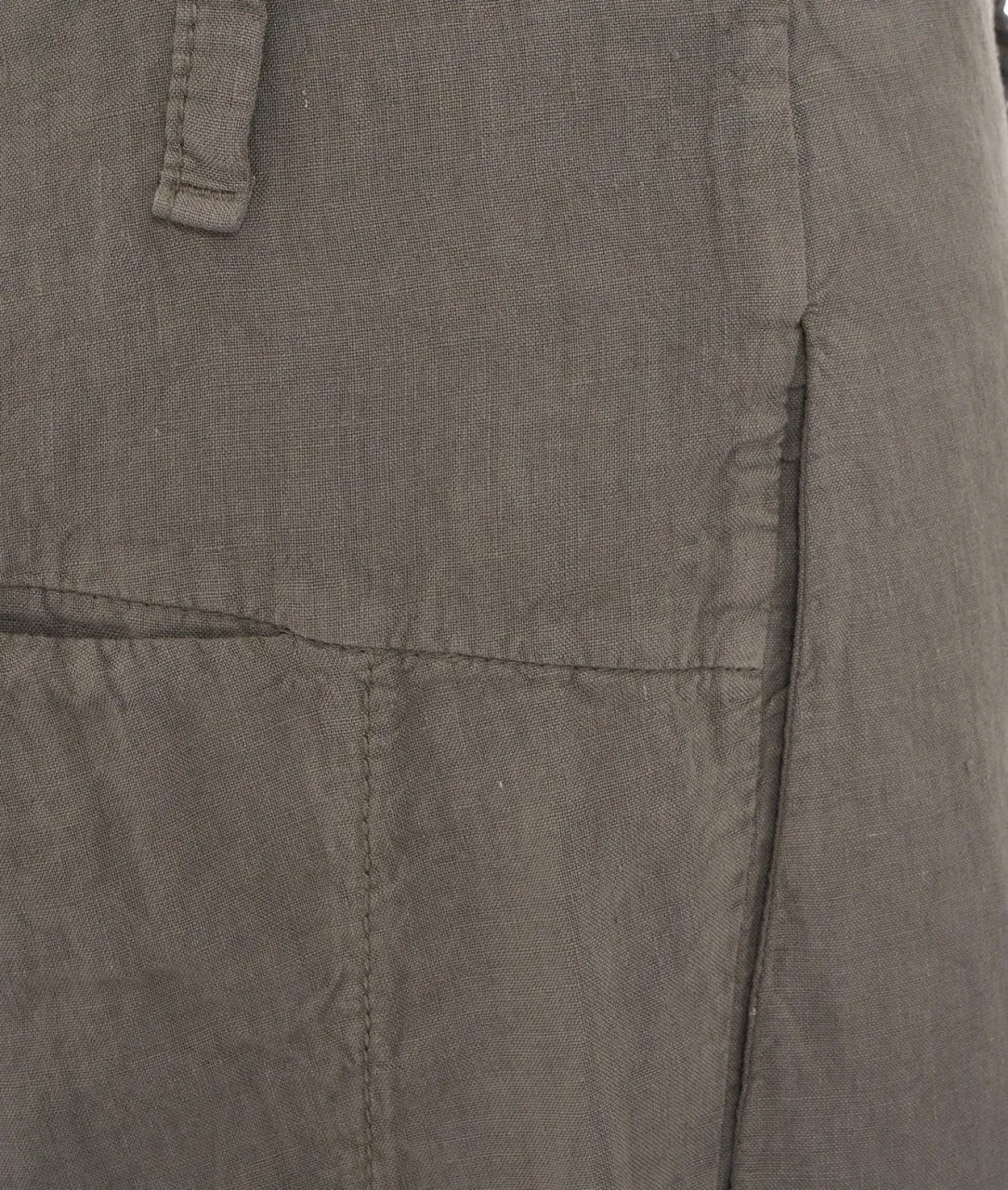 Pantaloni in lino verde verde