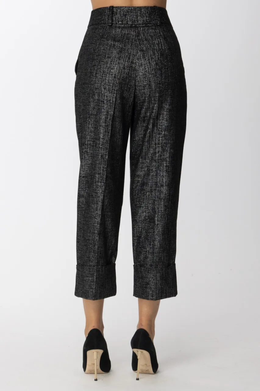 Pantaloni in lurex Nero/Lurex Argento