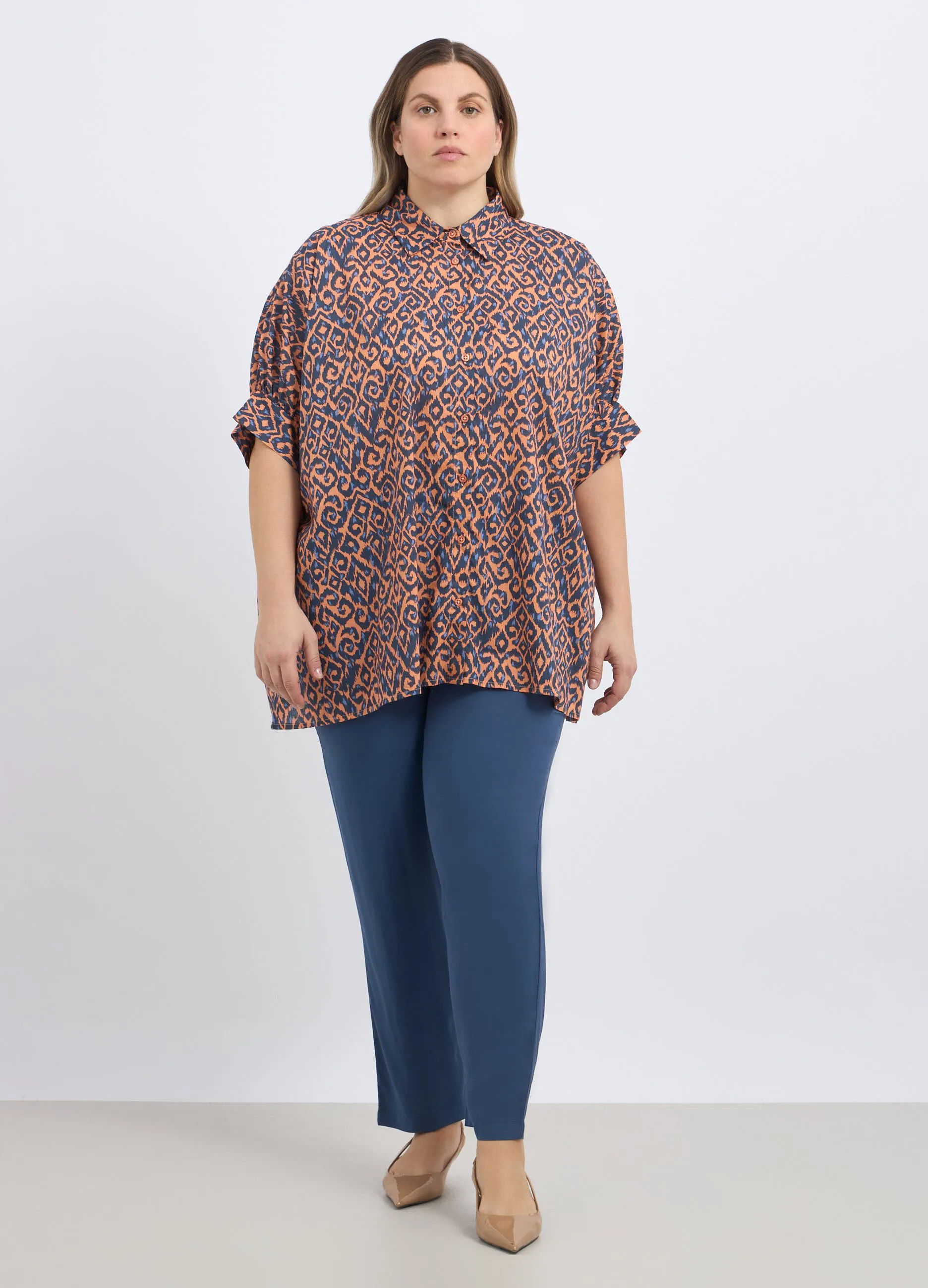 Pantaloni in pura viscosa donna curvy
