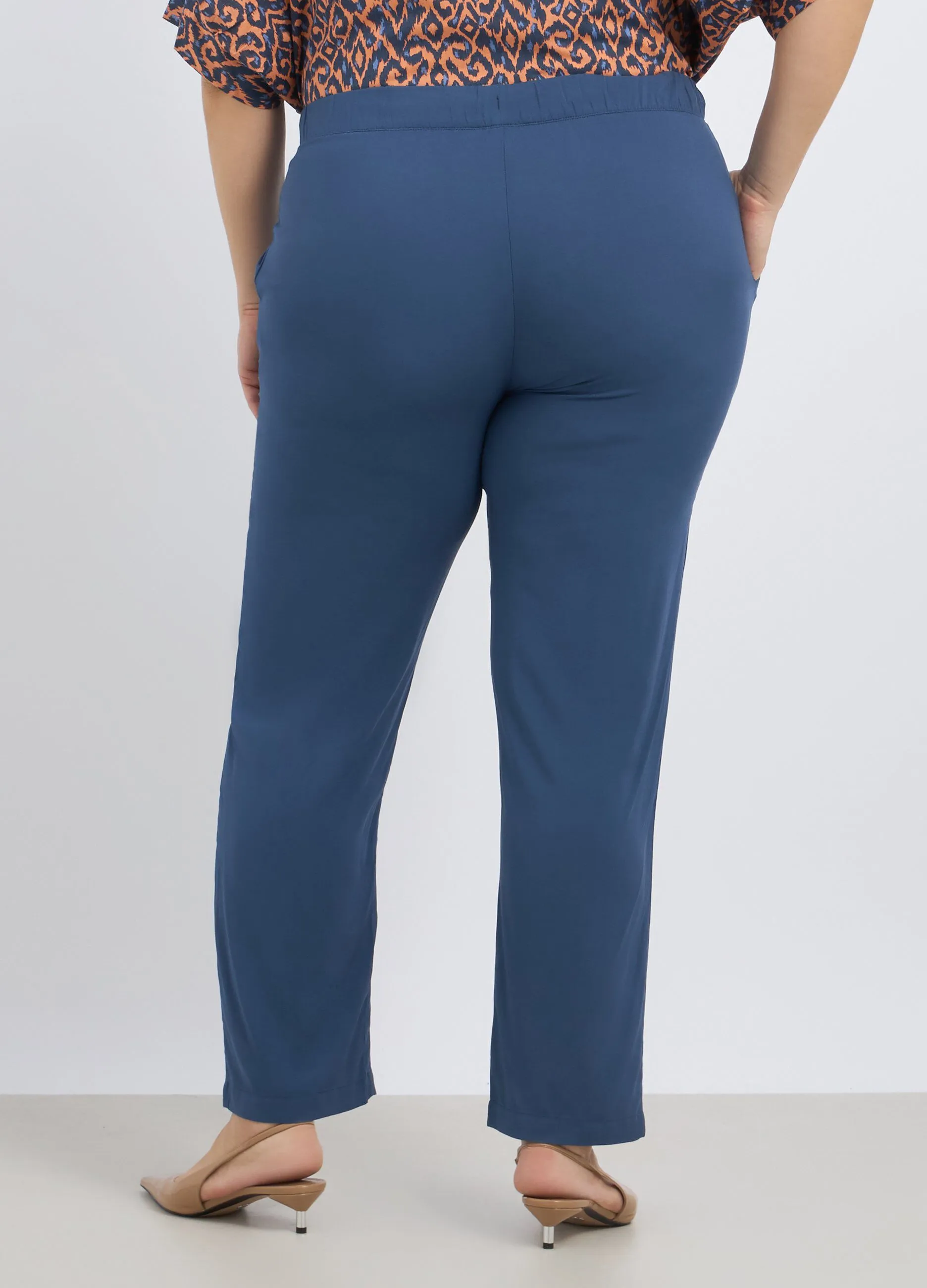 Pantaloni in pura viscosa donna curvy