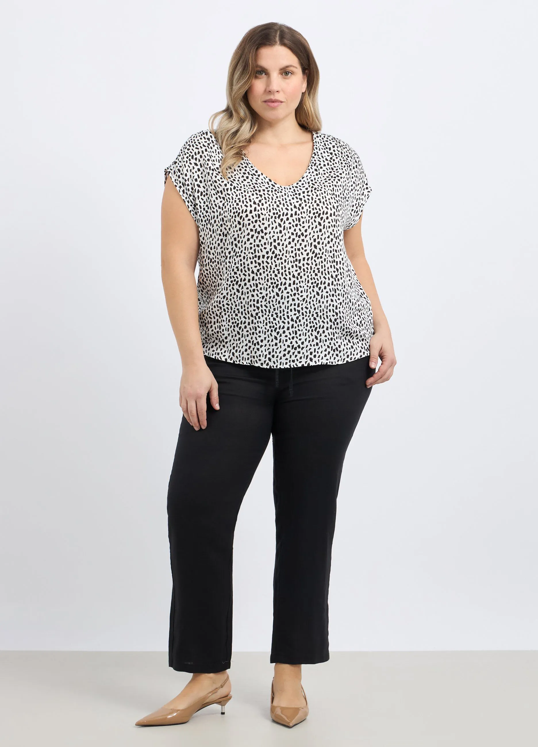 Pantaloni in puro lino donna curvy