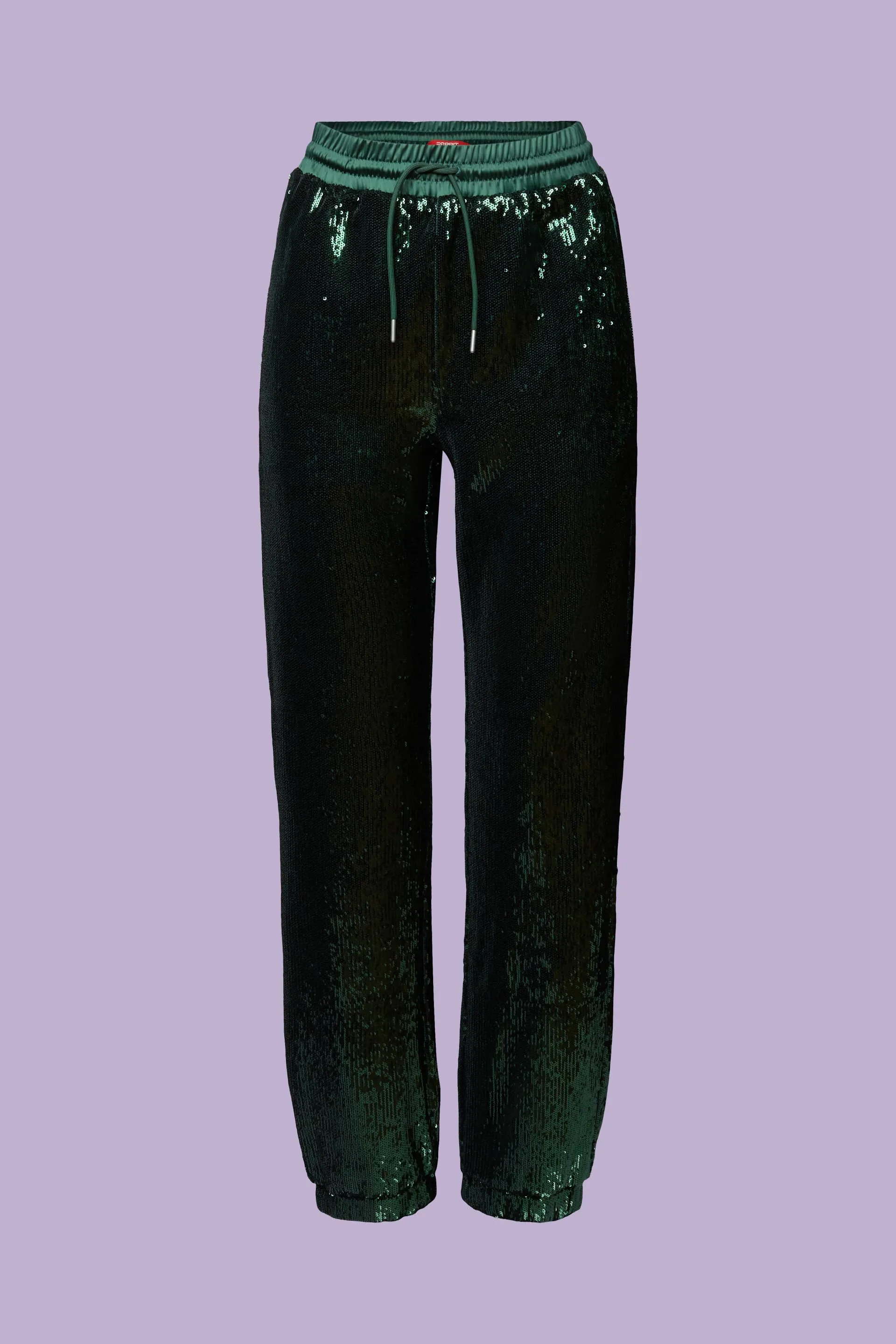 Pantaloni in raso con paillettes