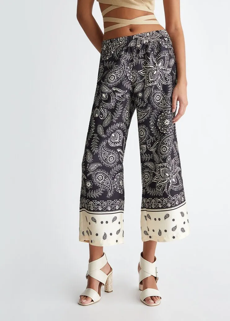 Pantaloni in raso stampato liu jo