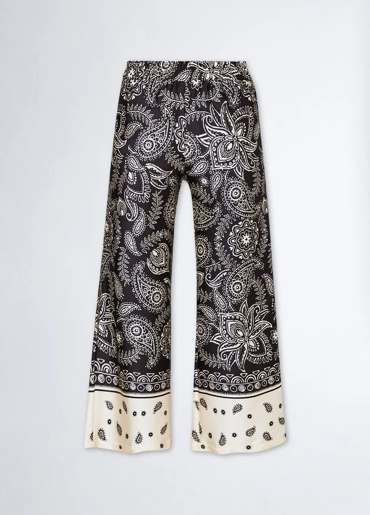 Pantaloni in raso stampato liu jo