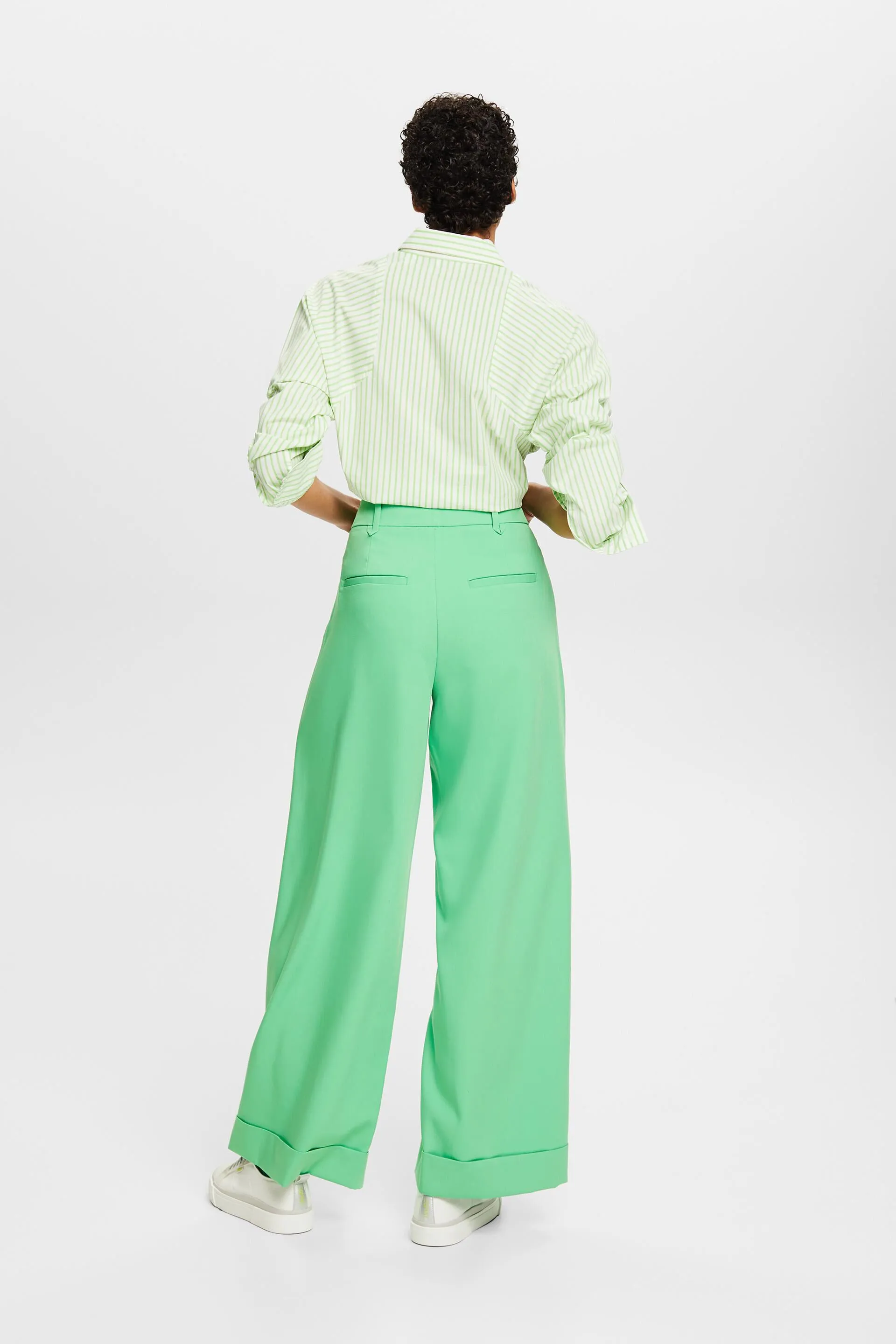 Pantaloni in twill a gamba larga
