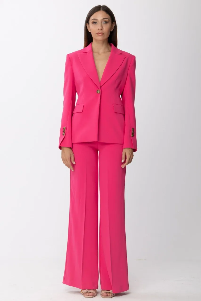 Pantaloni palazzo con bottoni MAGENTA