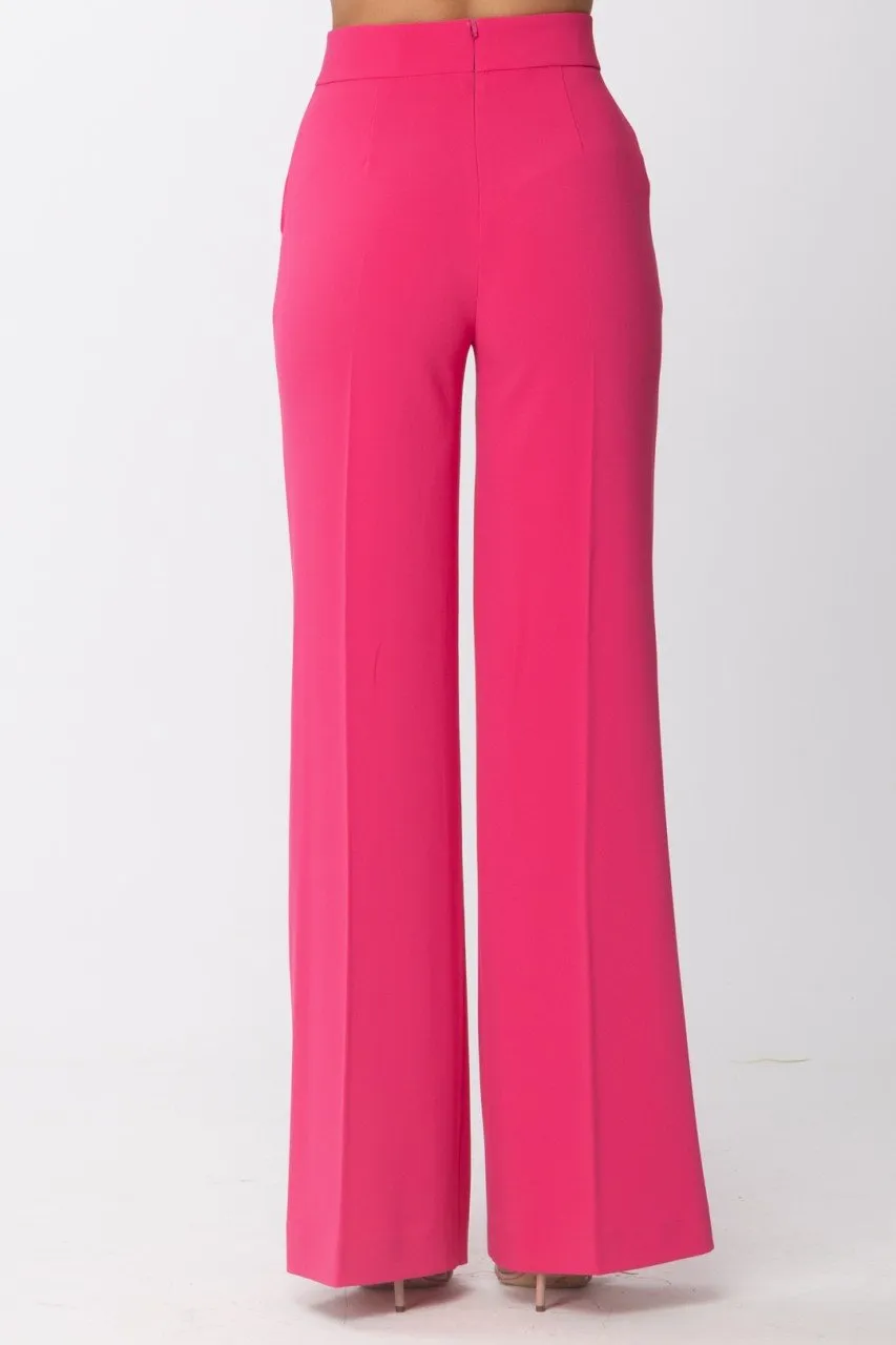 Pantaloni palazzo con bottoni MAGENTA
