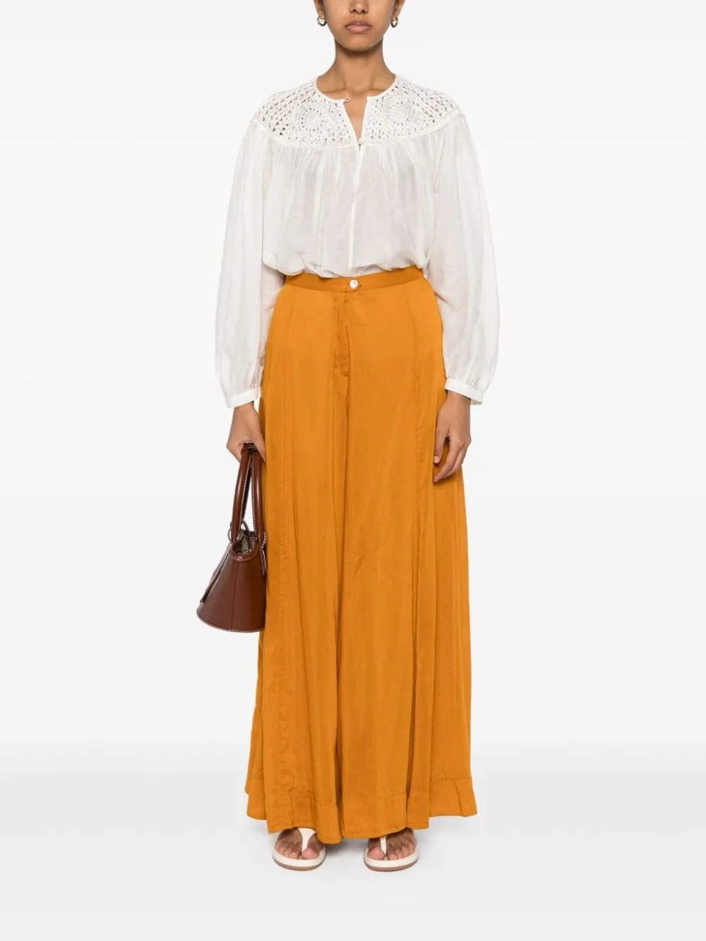 Pantaloni palazzo in arancione - donna