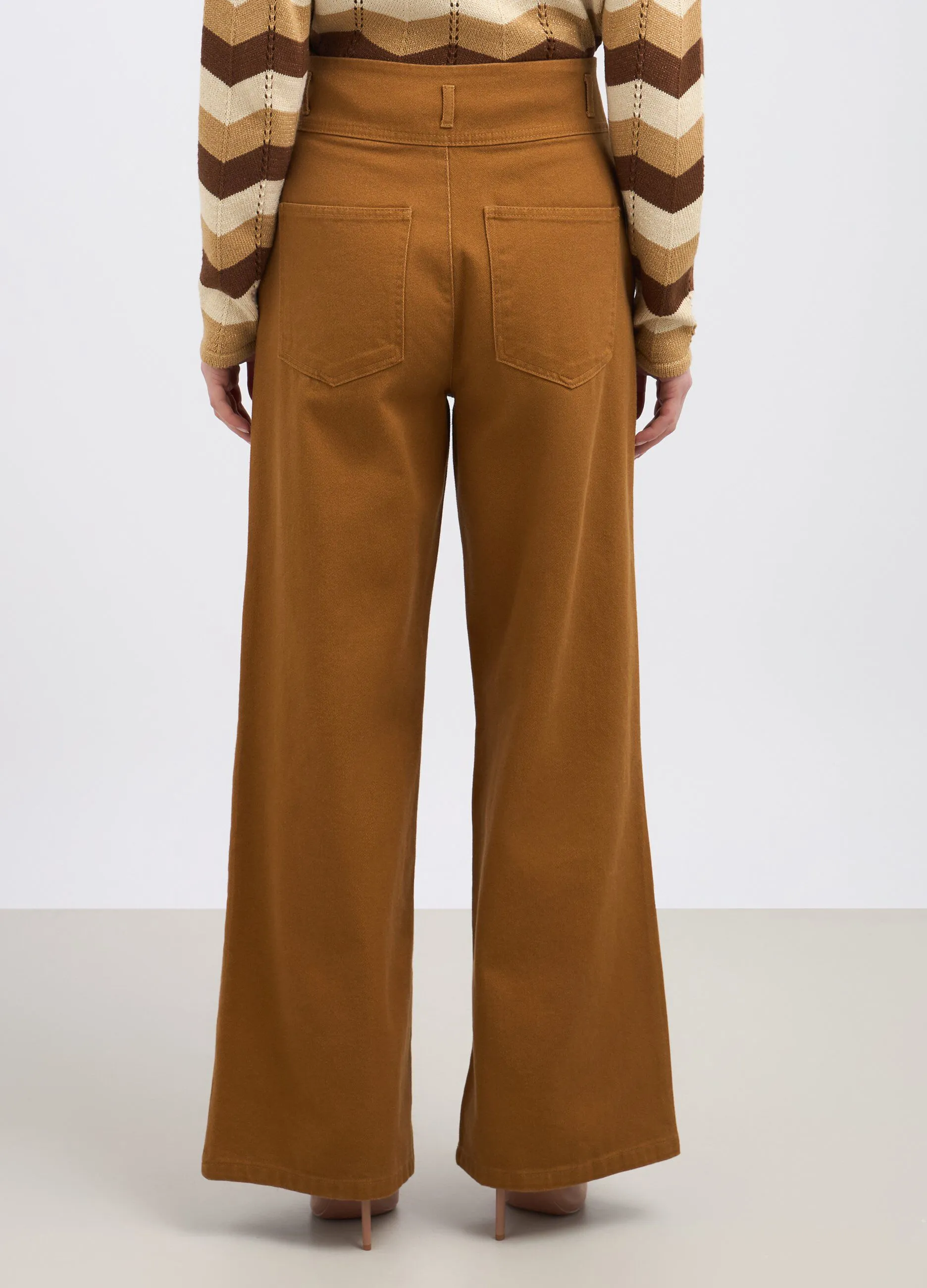 Pantaloni palazzo in puro cotone donna
