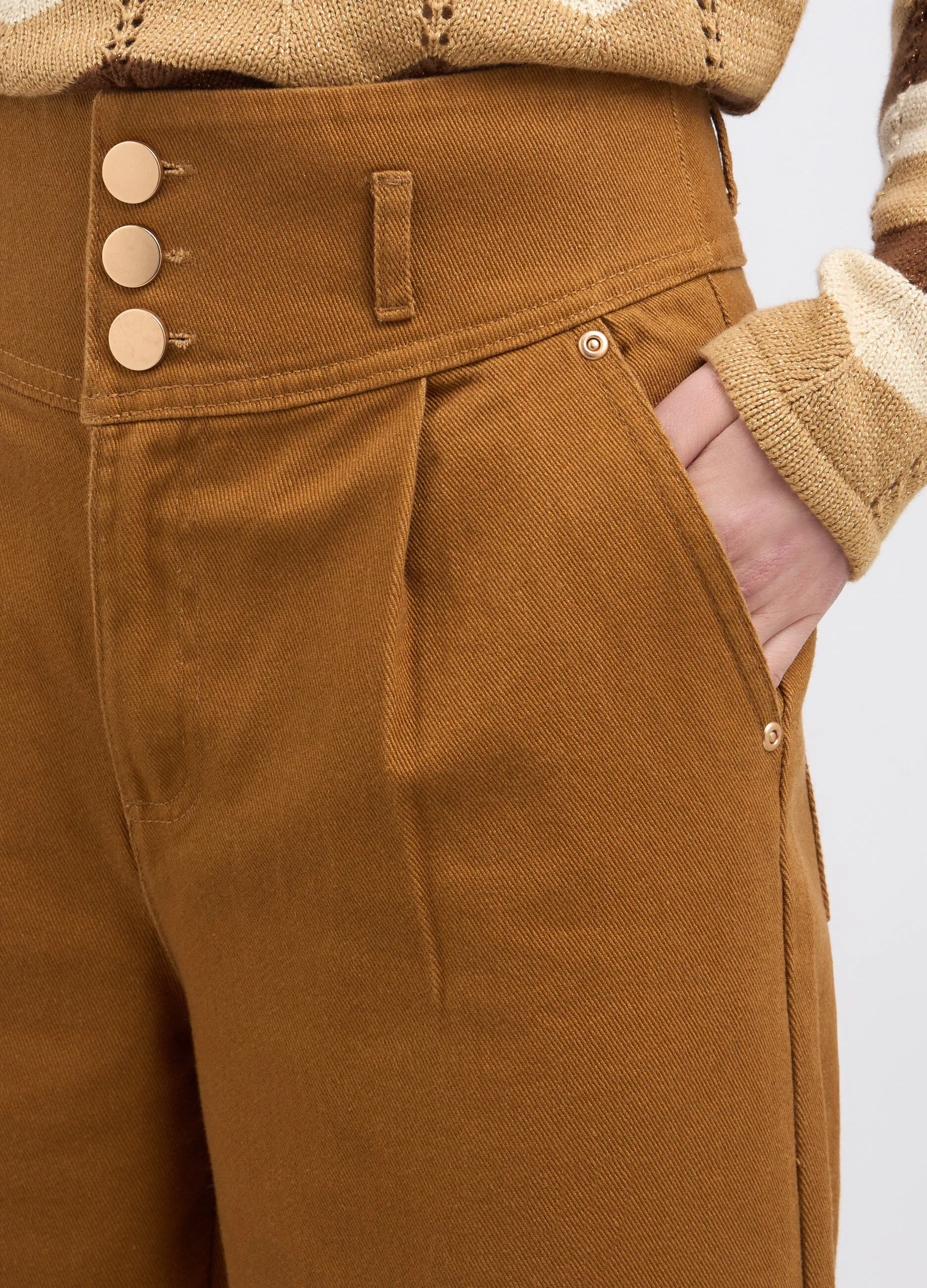 Pantaloni palazzo in puro cotone donna