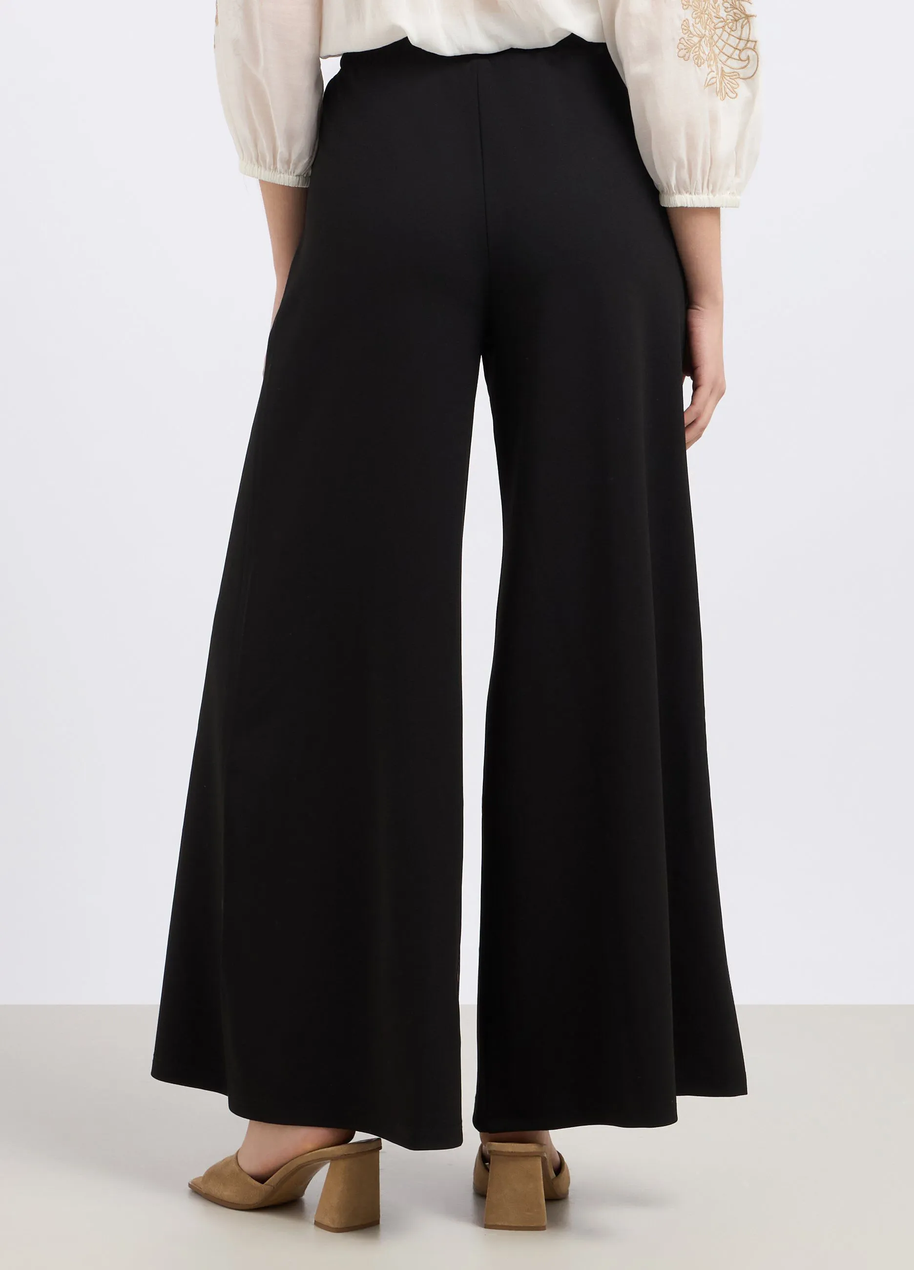 Pantaloni palazzo in tessuto stretch donna