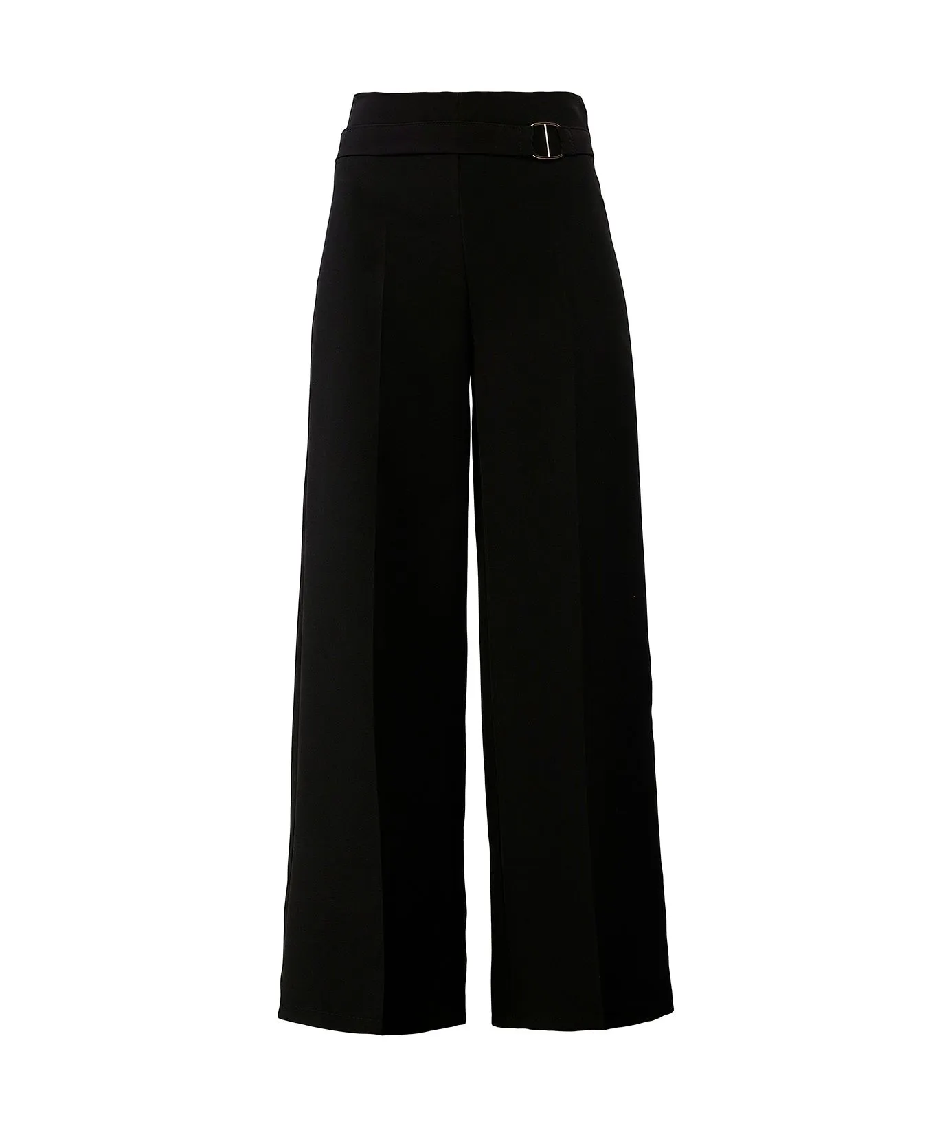 Pantaloni palazzo neri con cintura